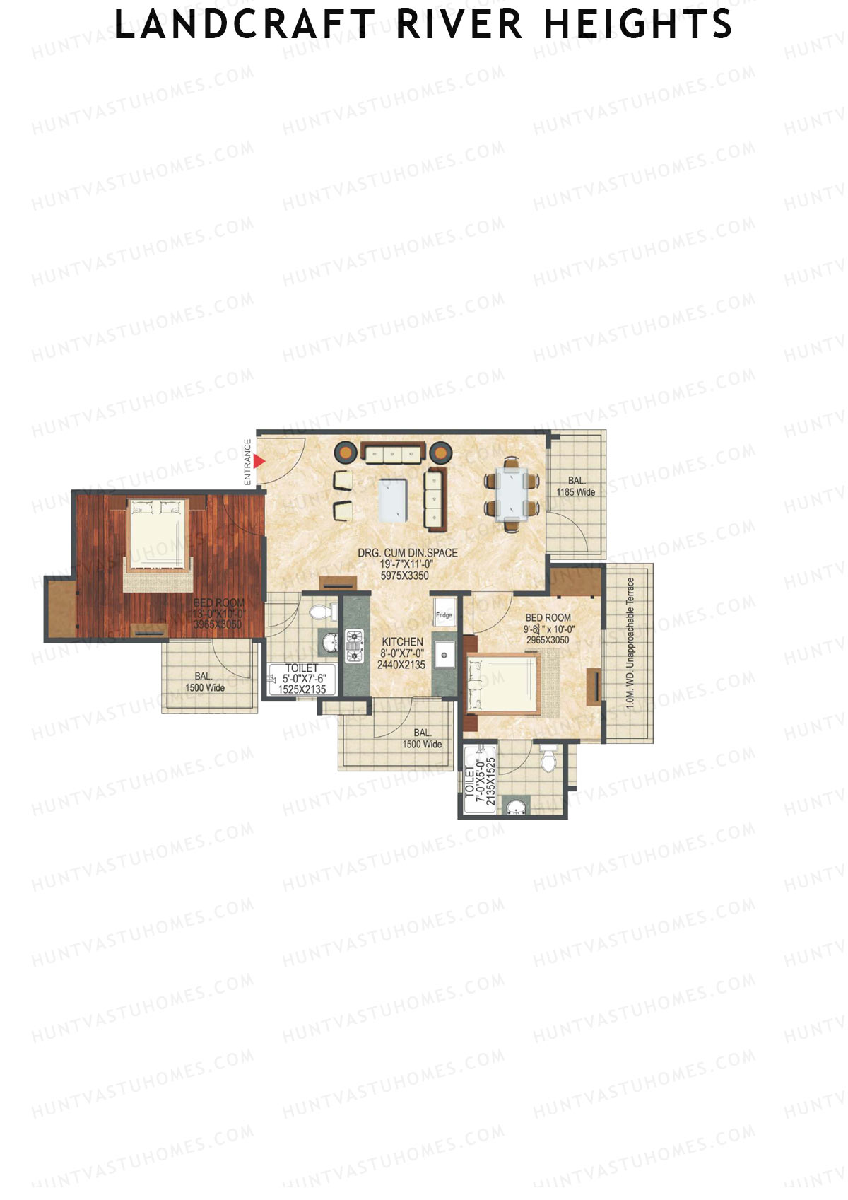 Landcraft River Heights Tower 19 Unit 3 (Type B) Floor Plan
