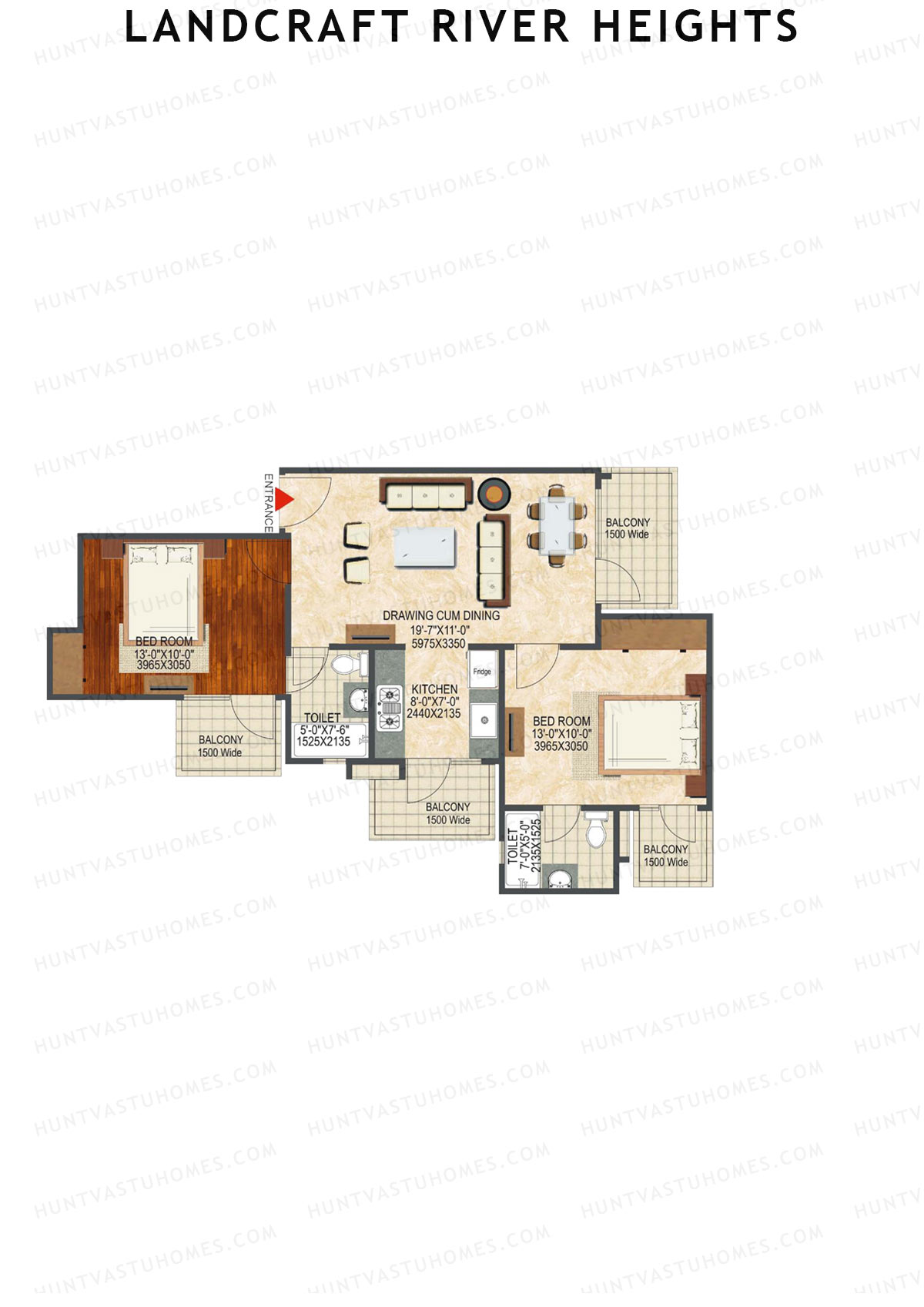 Landcraft River Heights Tower 19 Unit 3 (Type B) Floor Plan
