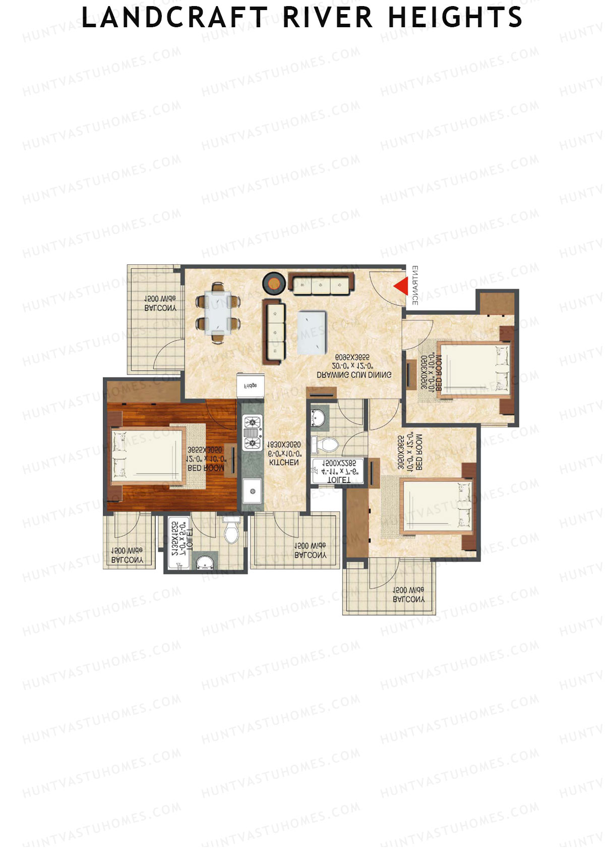 Landcraft River Heights Tower 19 Unit 6 (Type CY) Floor Plan