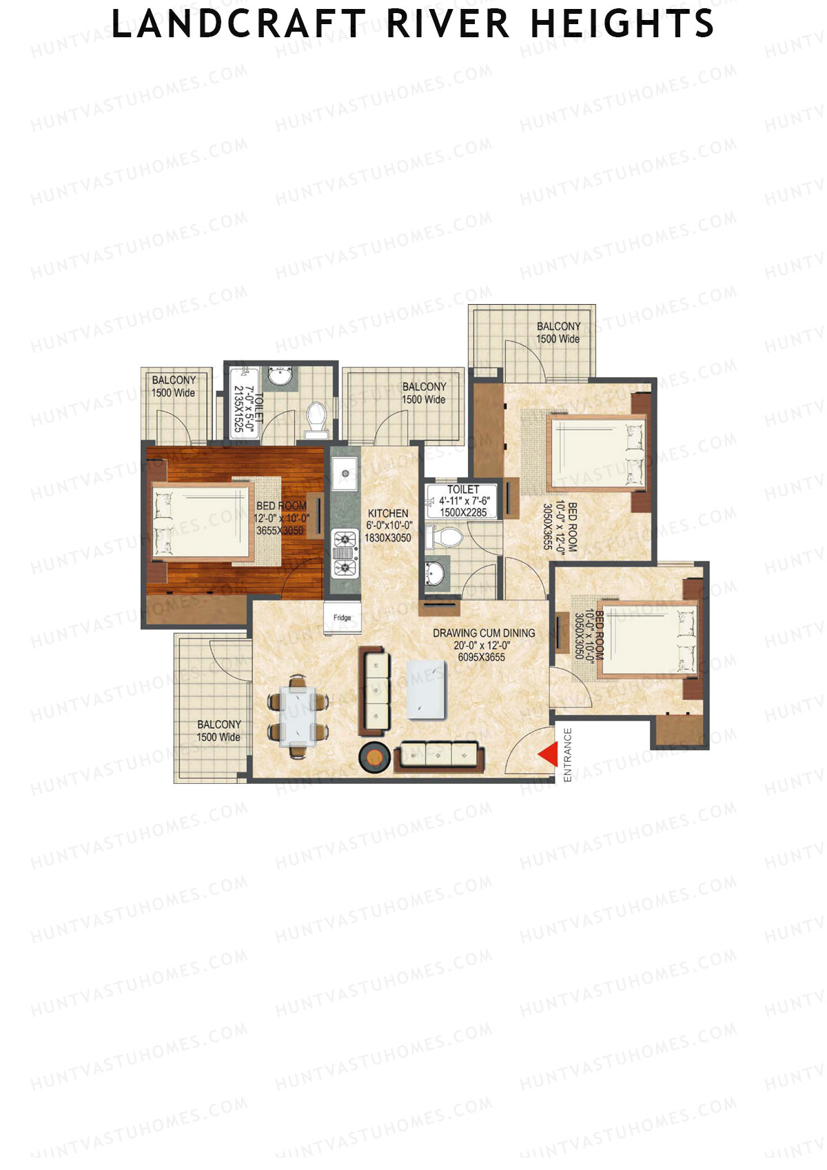 Landcraft River Heights Tower 19 Unit 7 (Type CX) Floor Plan
