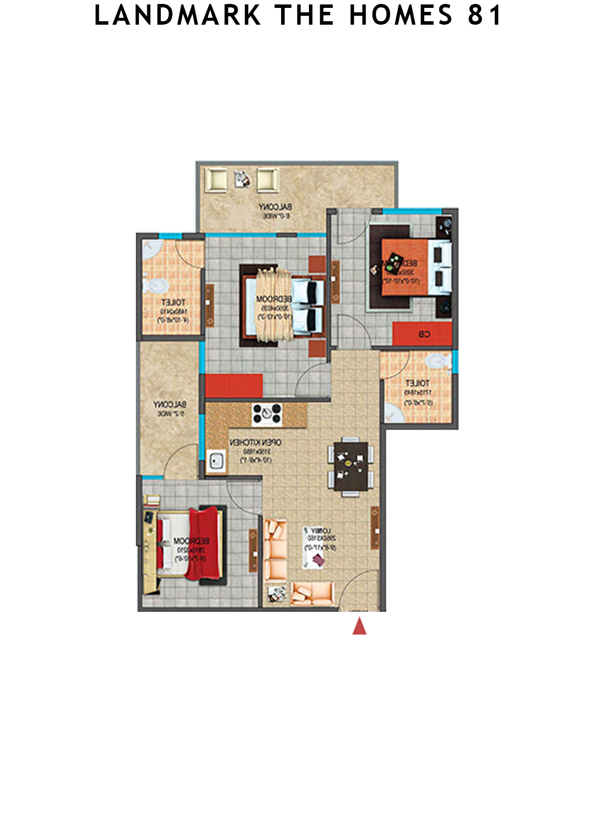 Landmark The Homes 81 Tower C Unit 2 (Type  1) Floor Plan