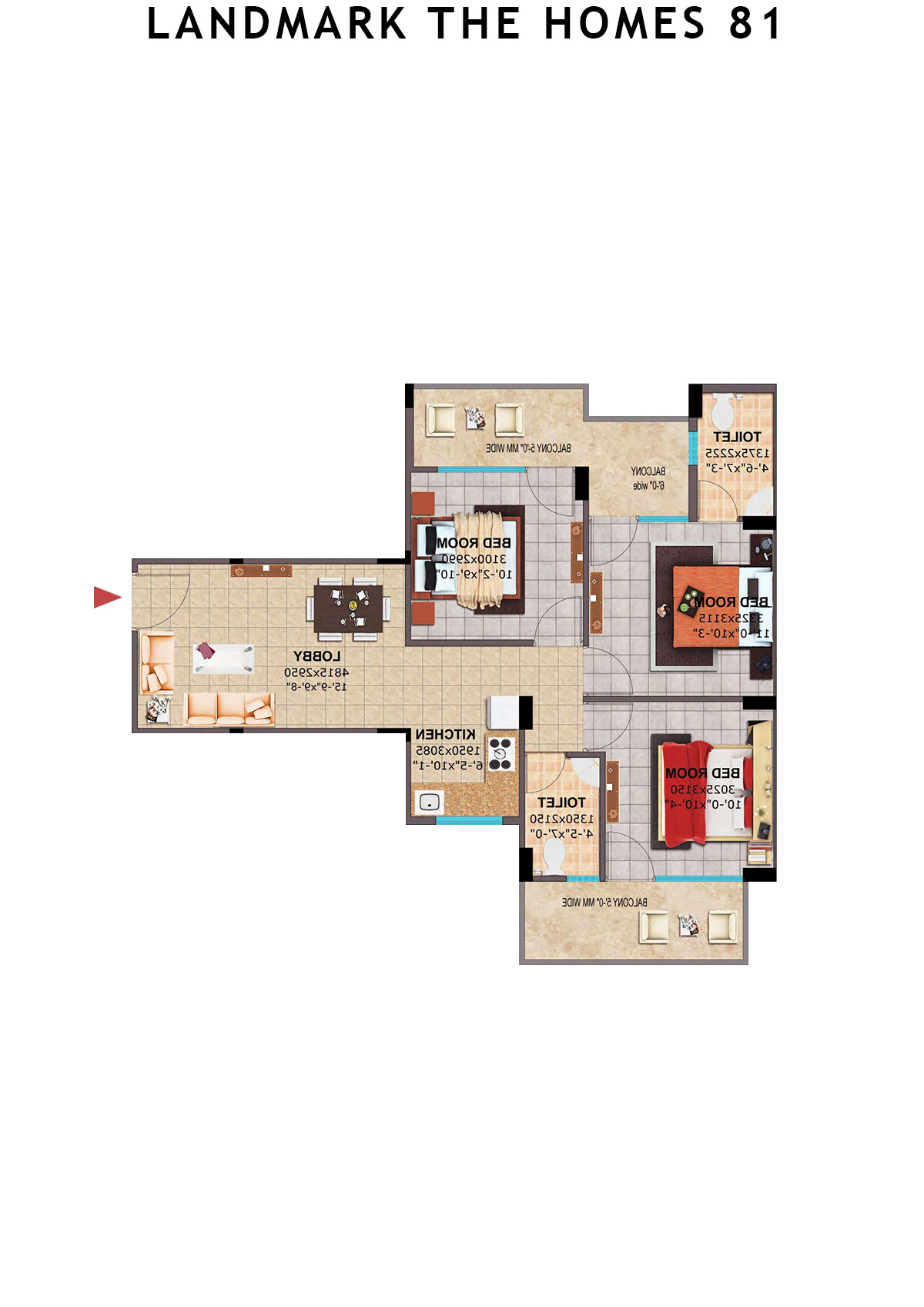 Landmark The Homes 81 Tower C Unit 4 (Type  2) Floor Plan