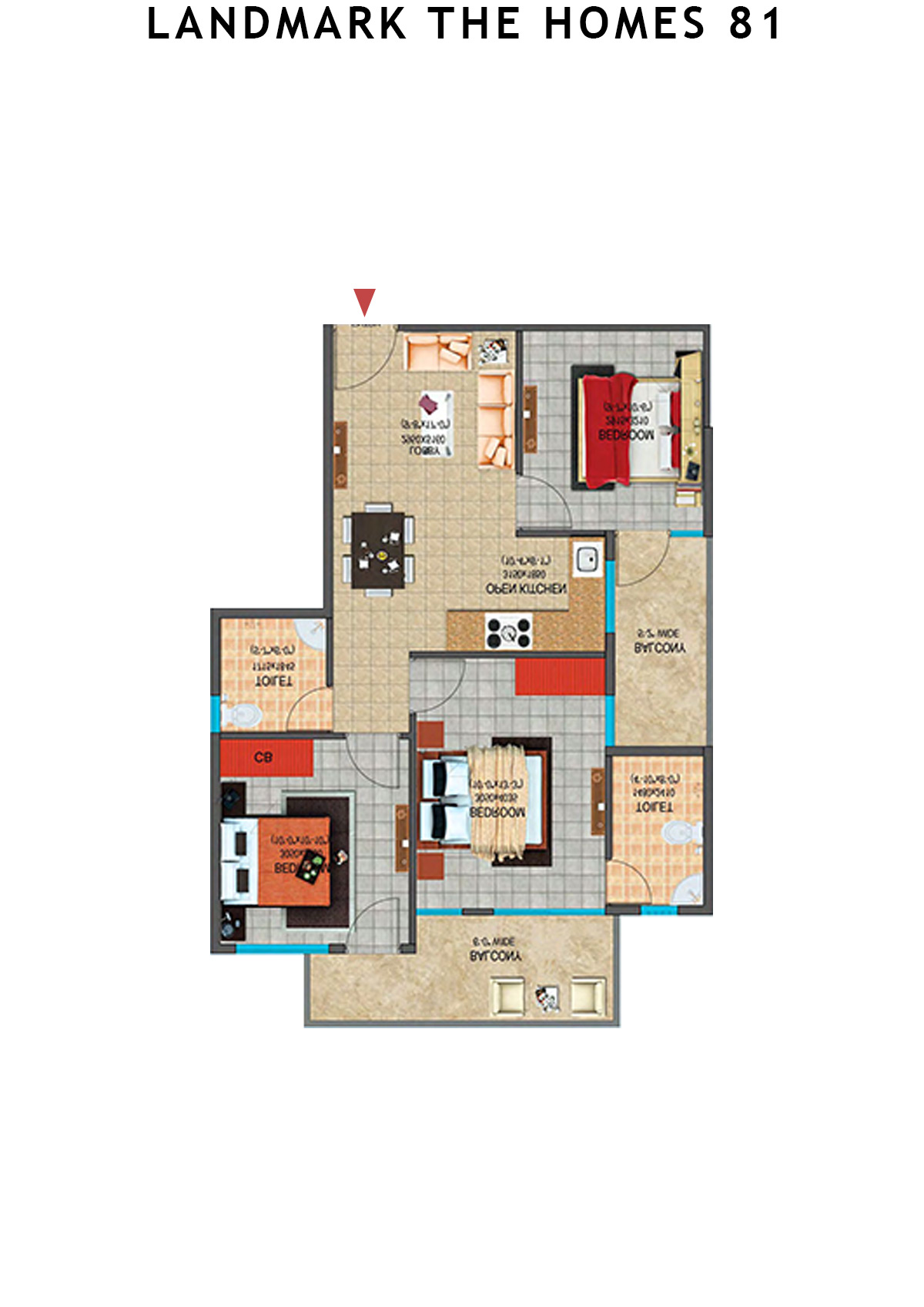 Landmark The Homes 81 Tower C Unit 5 (Type  1) Floor Plan