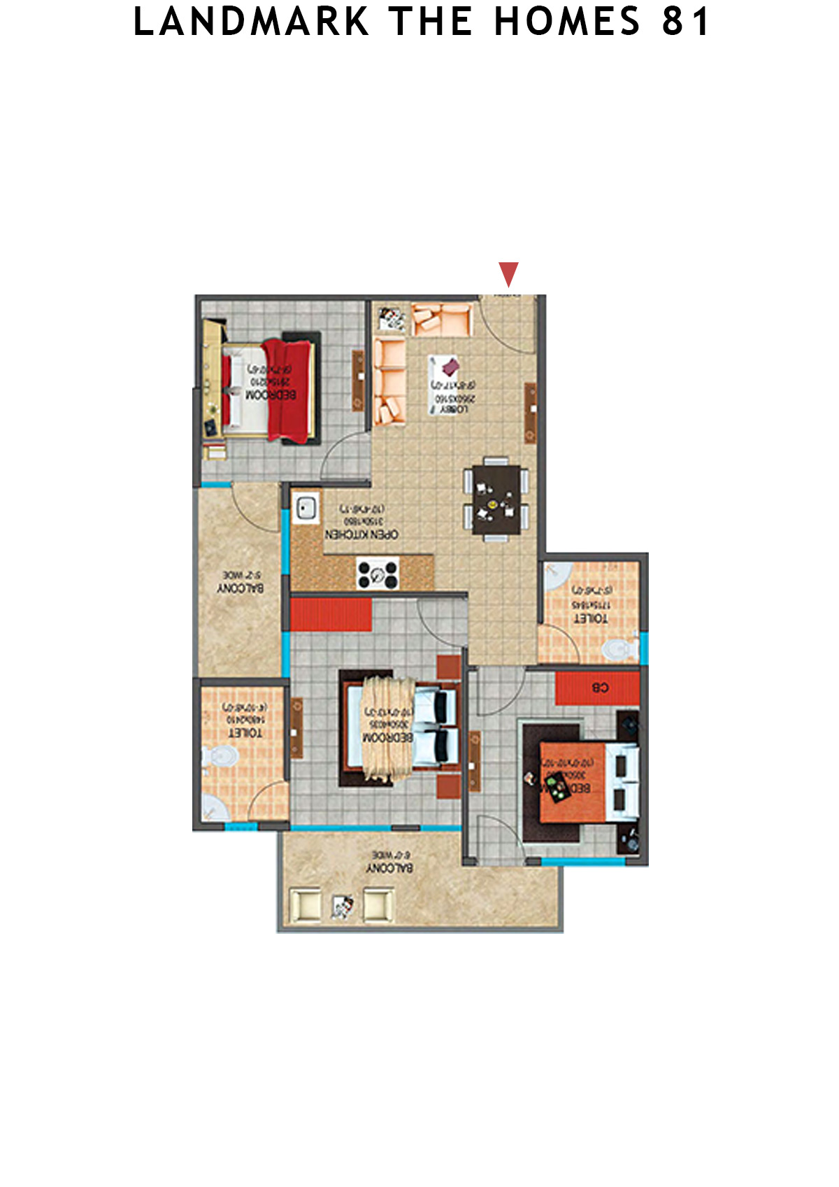 Landmark The Homes 81 Tower C Unit 6 (Type  1) Floor Plan