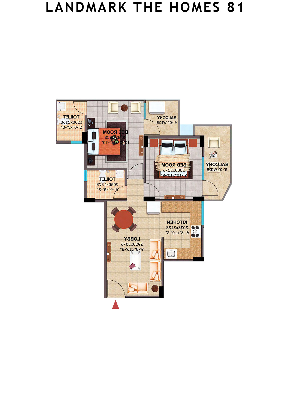 Landmark The Homes 81 Tower F Unit 3 (Type  3) Floor Plan