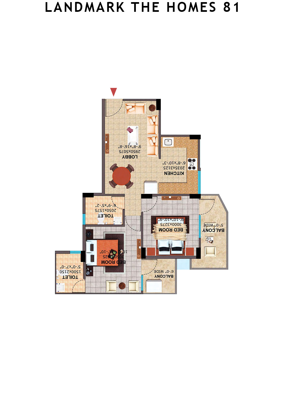 Landmark The Homes 81 Tower F Unit 5 (Type  3) Floor Plan