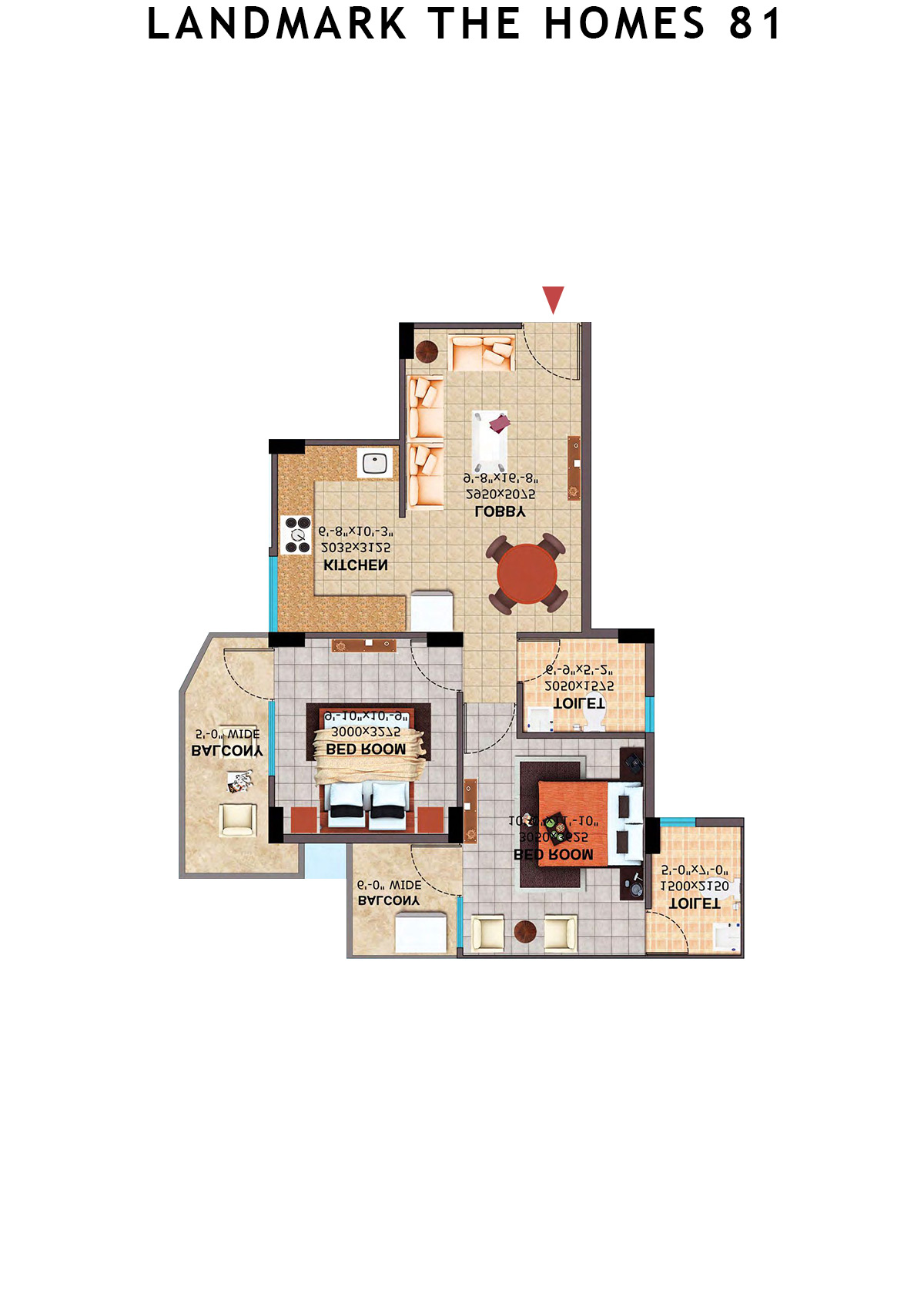 Landmark The Homes 81 Tower F Unit 6 (Type  3) Floor Plan