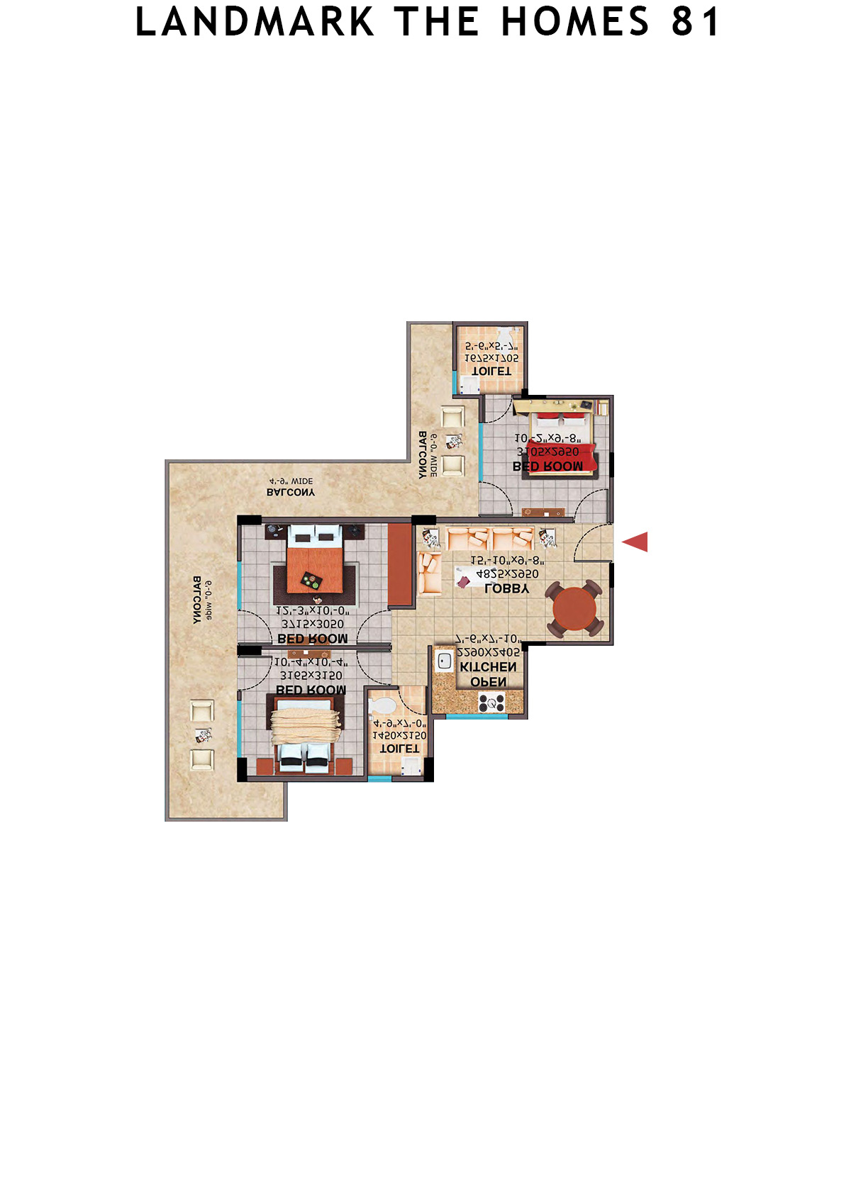 Landmark The Homes 81 Tower G Unit 1 (Type  5) Floor Plan