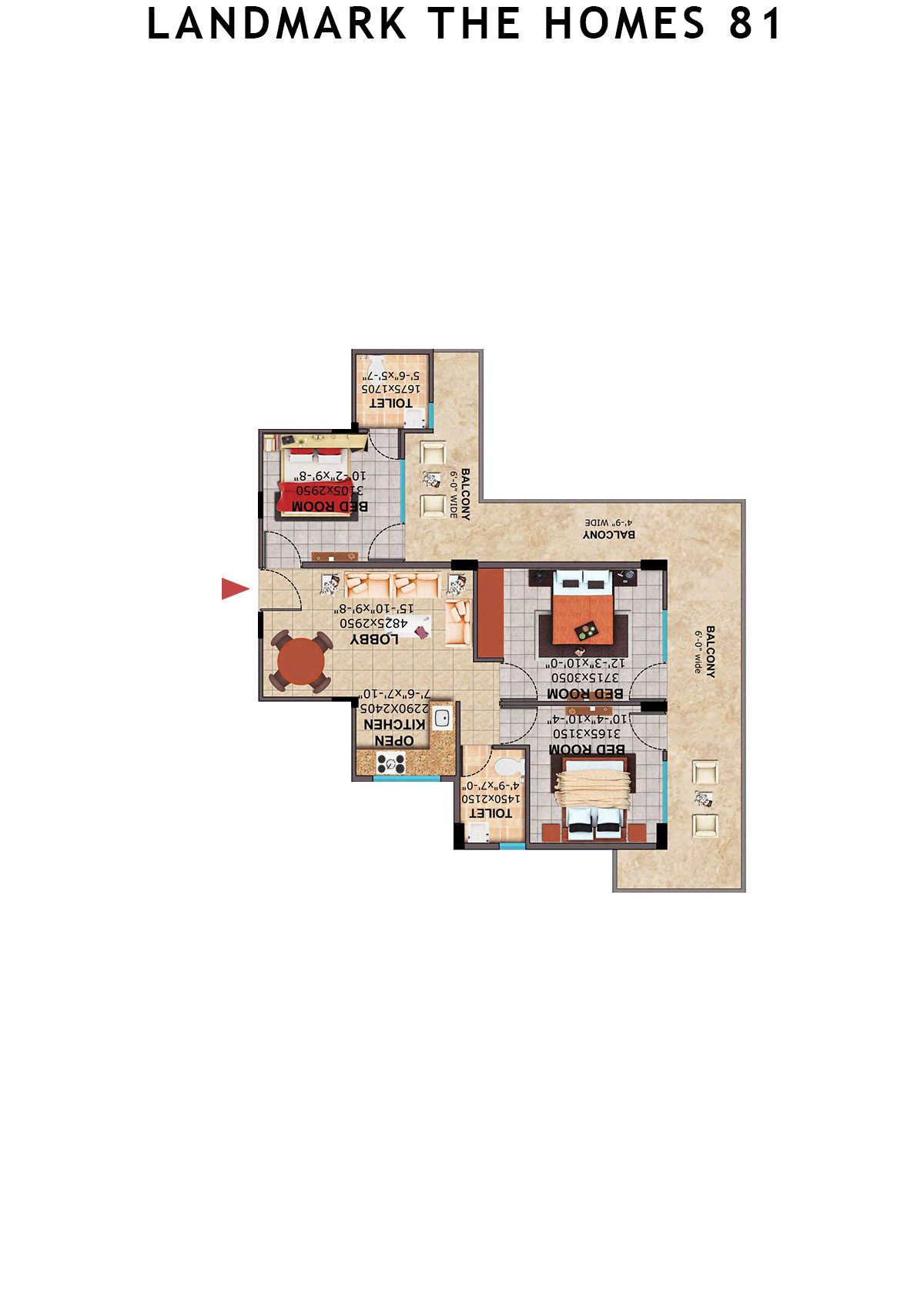 Landmark The Homes 81 Tower G Unit 4 (Type  5) Floor Plan