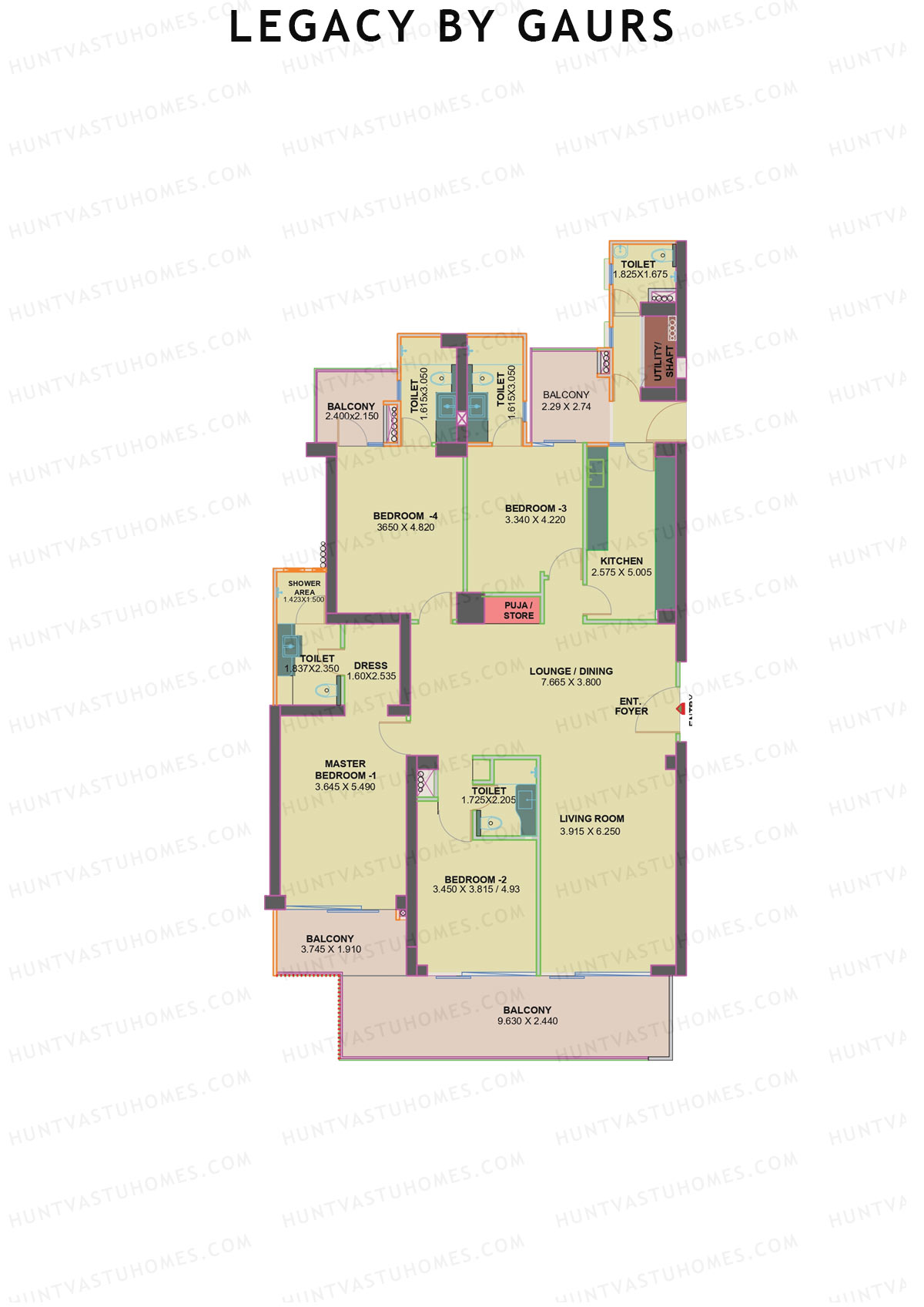 Legacy by Gaurs EDINBURGH Unit 3 Floor Plan