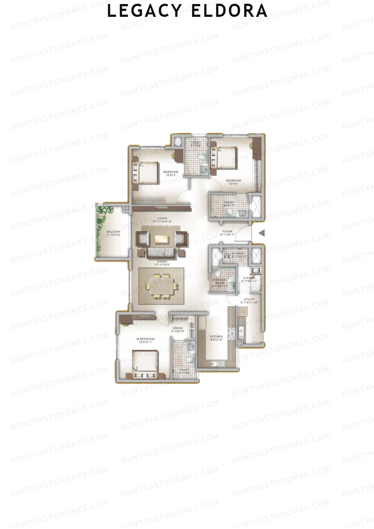 Legacy Eldora Block A Unit 1 (Type 1) Floor Plan