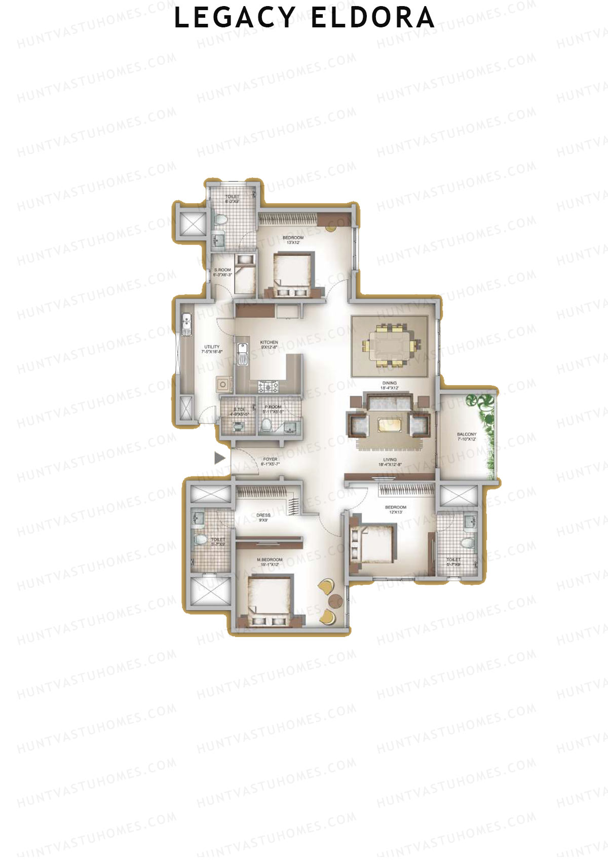 Legacy Eldora Block A Unit 2 (Type 2) Floor Plan
