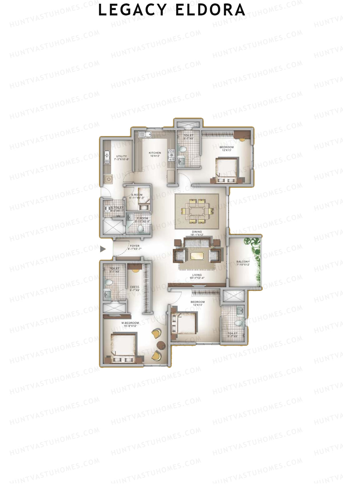 Legacy Eldora Block B Unit 2 (Type 2) Floor Plan