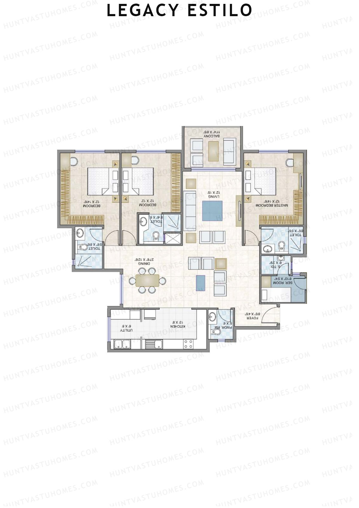 Legacy Estilo Block B Unit 1 (Type 3) Floor Plan