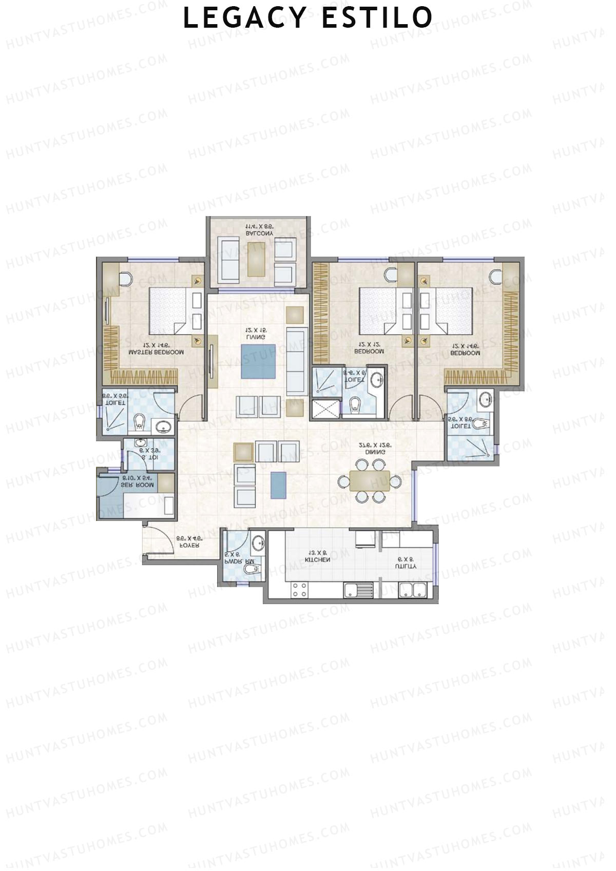 Legacy Estilo Block B Unit 2 (Type 4) Floor Plan