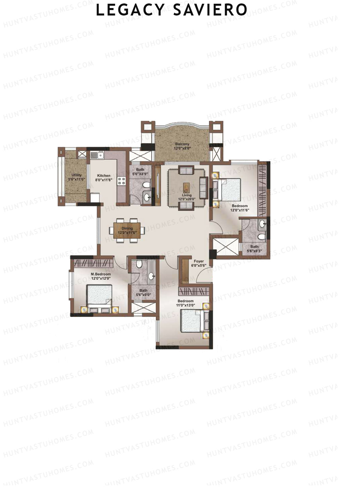 Legacy Saviero Block A Unit 1 (Type 1) Floor Plan