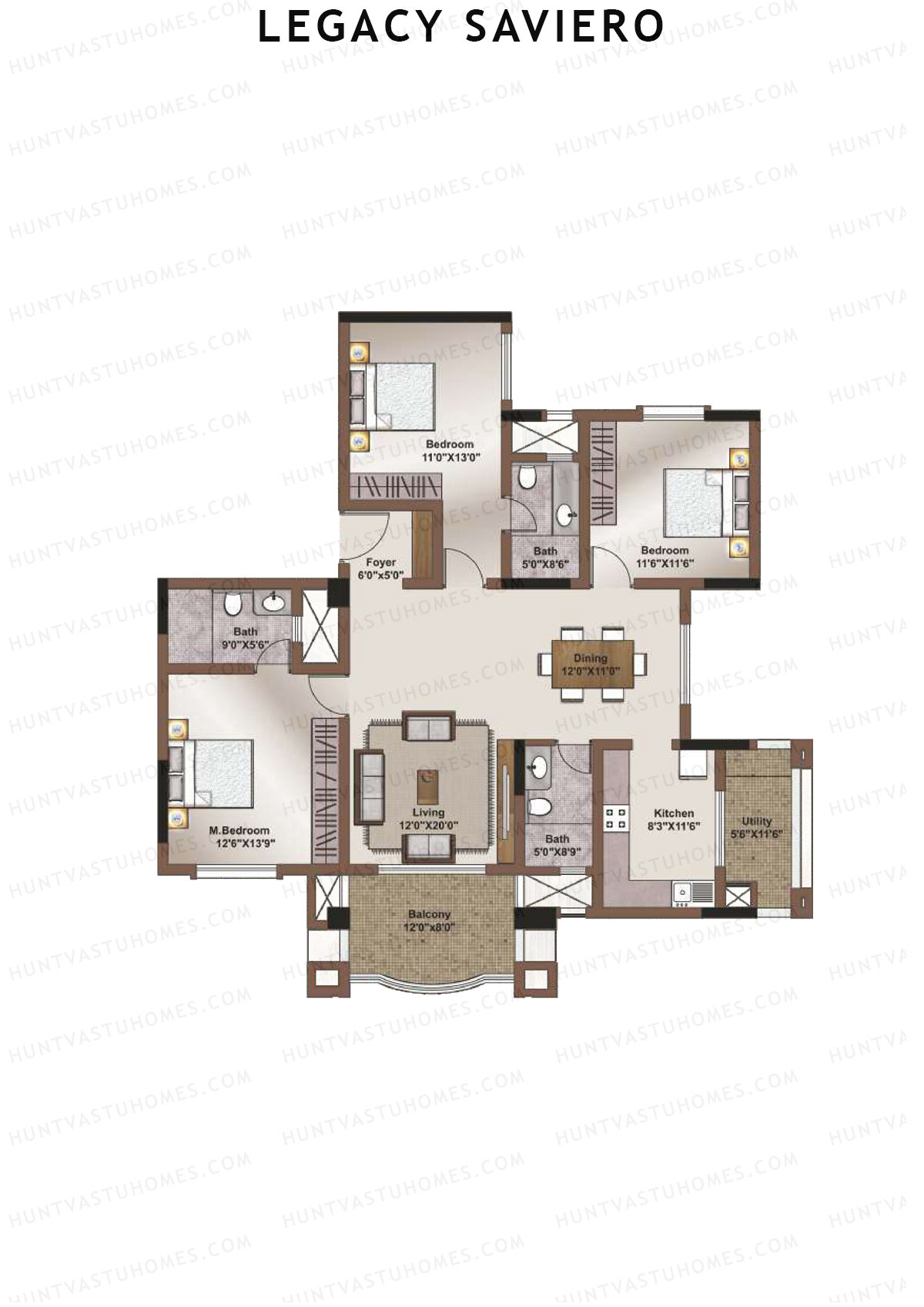 Legacy Saviero Block A Unit 3 (Type 3) Floor Plan