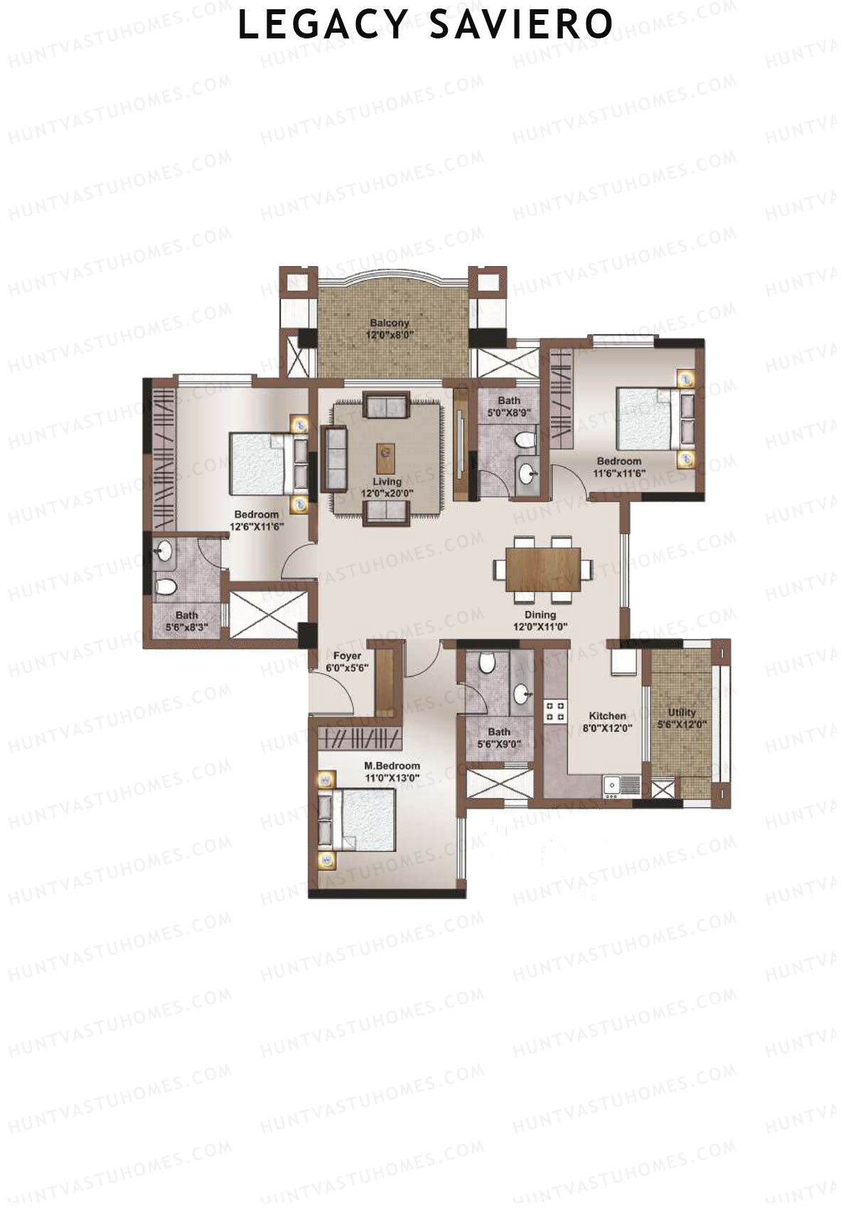 Legacy Saviero Block B Unit 2 (Type 2) Floor Plan
