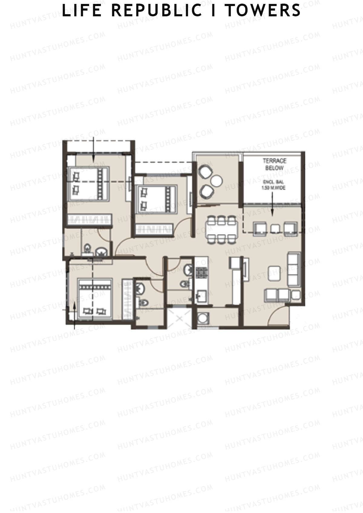 Life Republic I Towers Tower E Unit 3 Floor Plan
