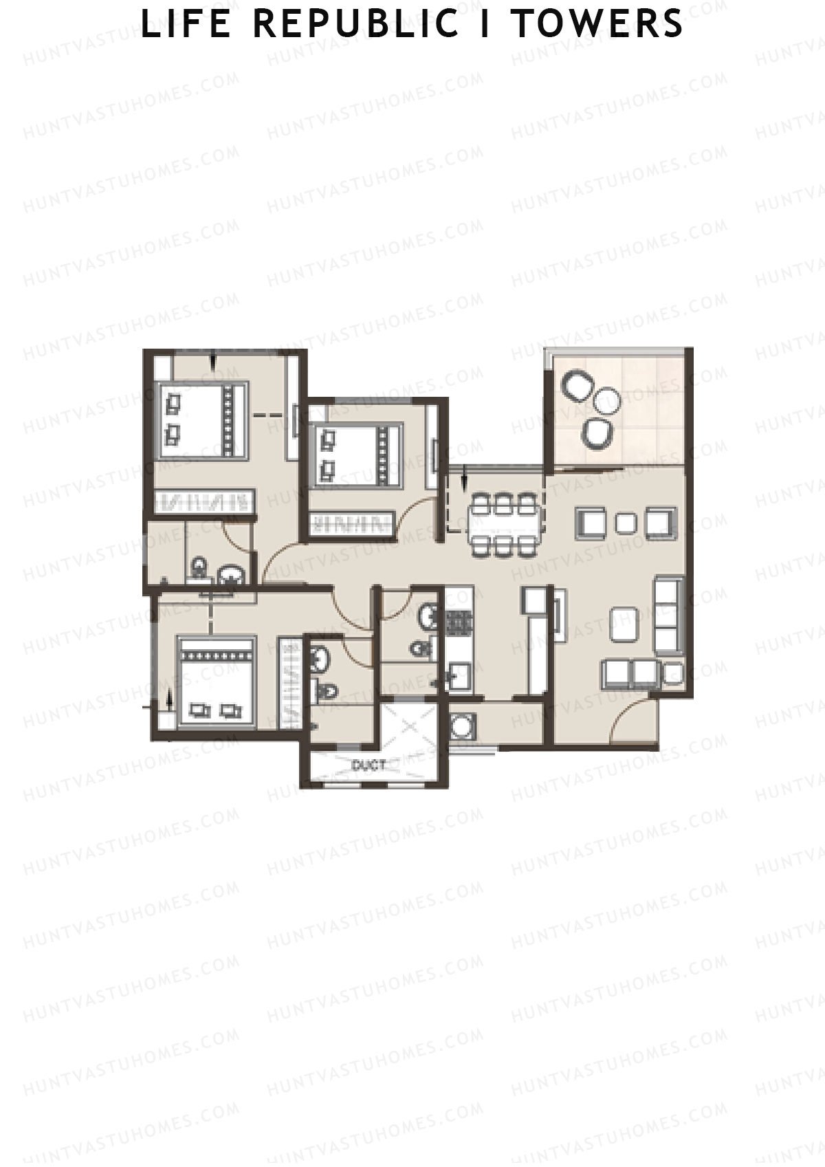 Life Republic I Towers Tower G Unit 3 Floor Plan