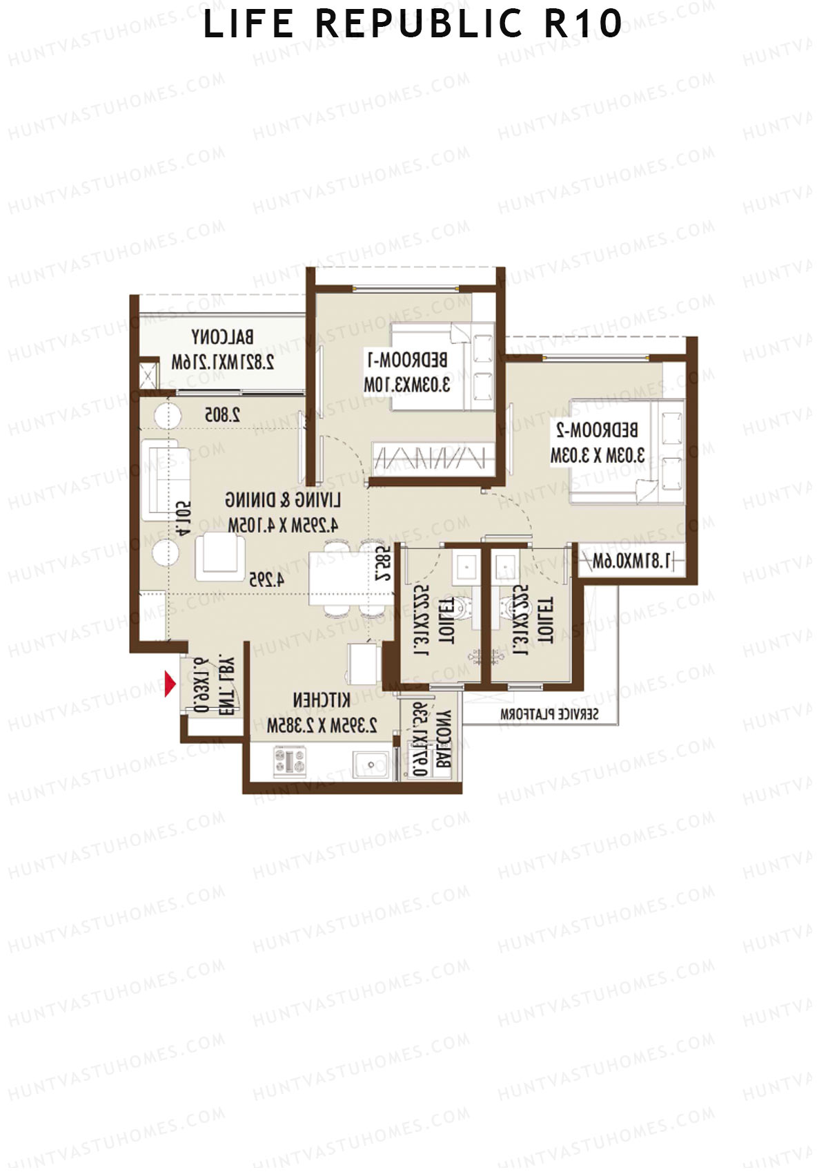 Life Republic R10 Tower H Unit 2 Floor Plan