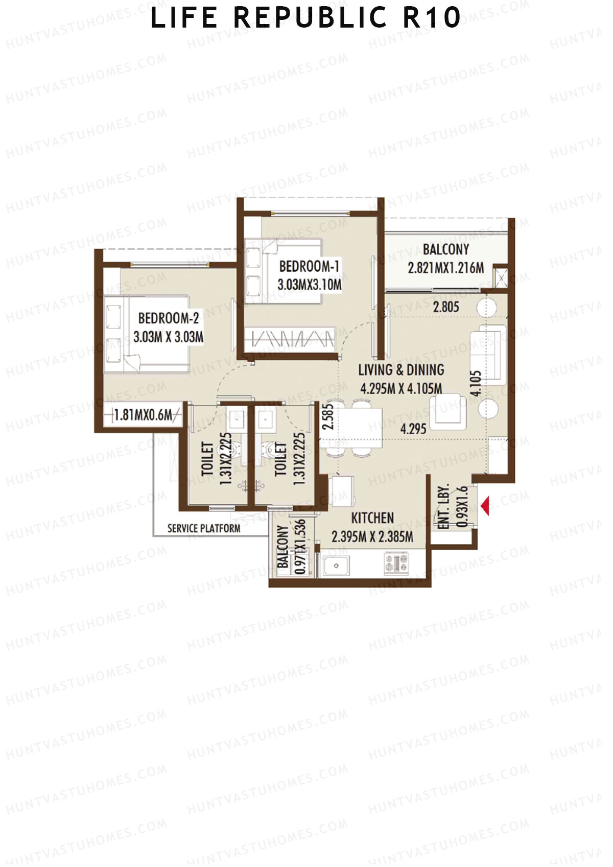 Life Republic R10 Tower H Unit 3 Floor Plan
