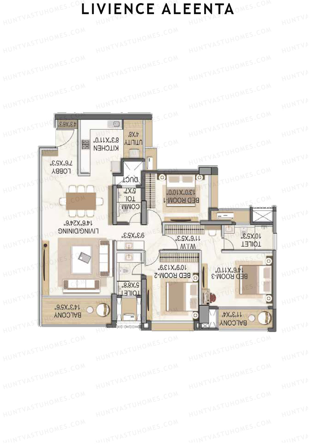 Livience Aleenta Tower 1 Unit 1 Floor Plan
