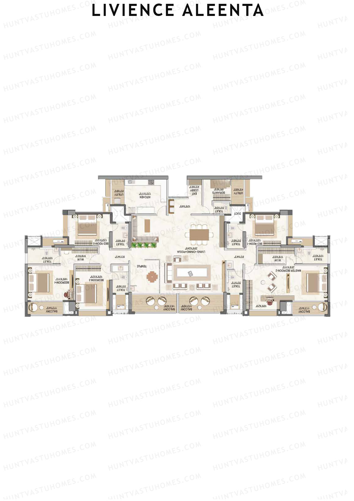 Livience Aleenta Tower 1 Unit 1 (Couplet) Floor Plan