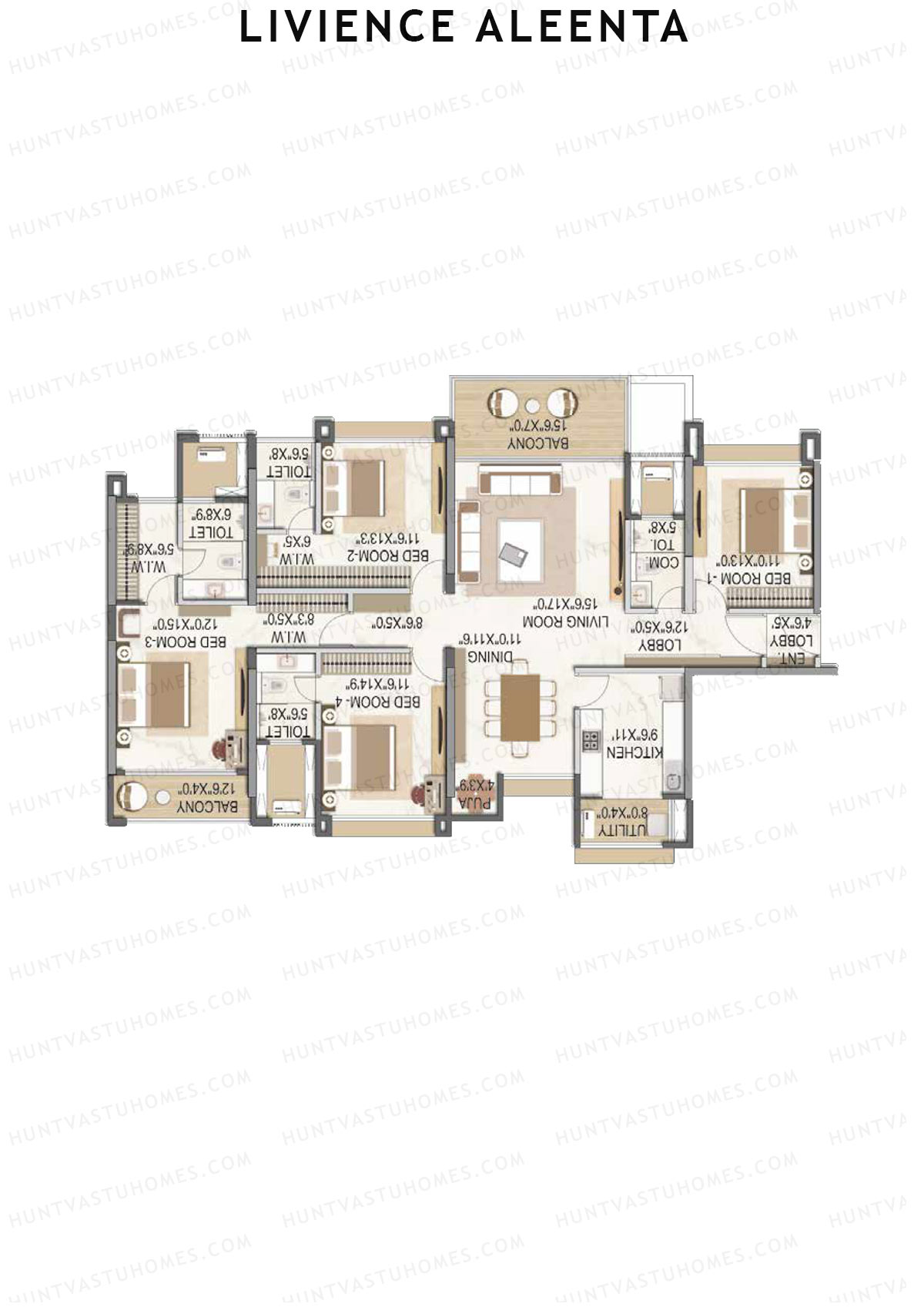 Livience Aleenta Tower 1 Unit 3 Floor Plan