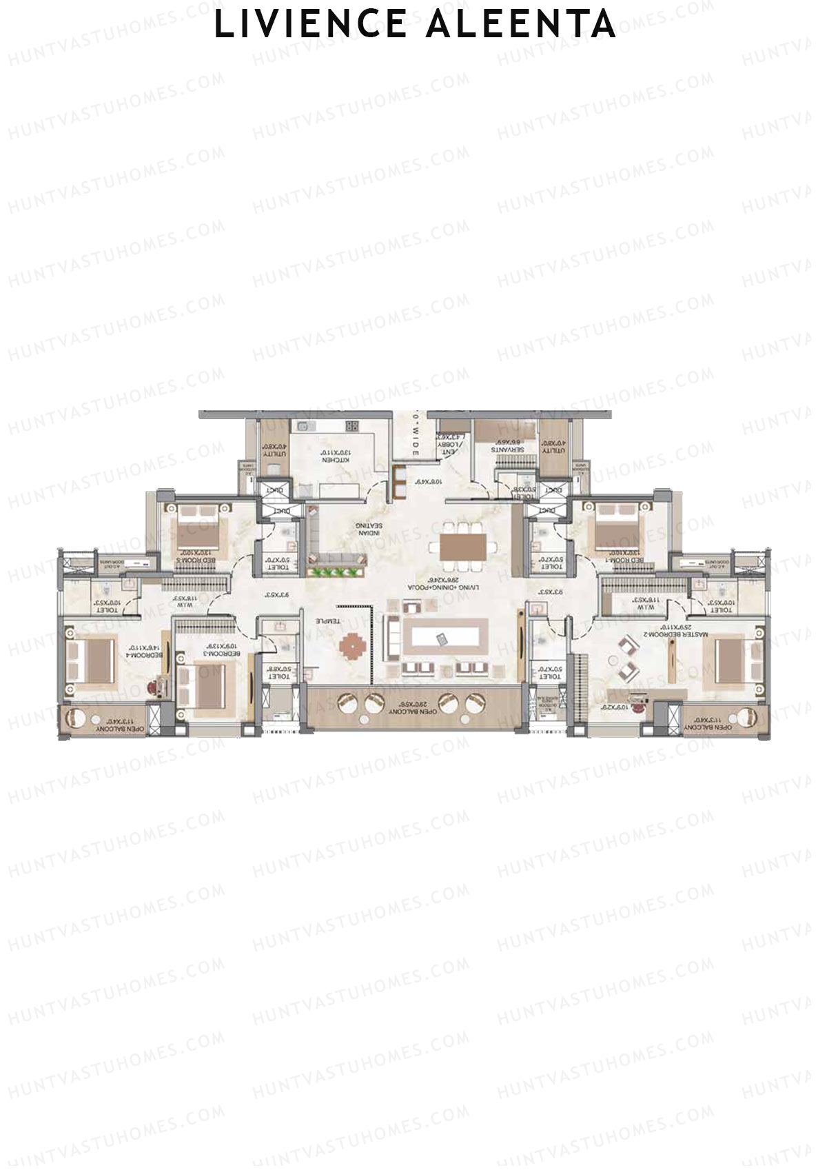 Livience Aleenta Tower 3 Unit 1 (Couplet) Floor Plan