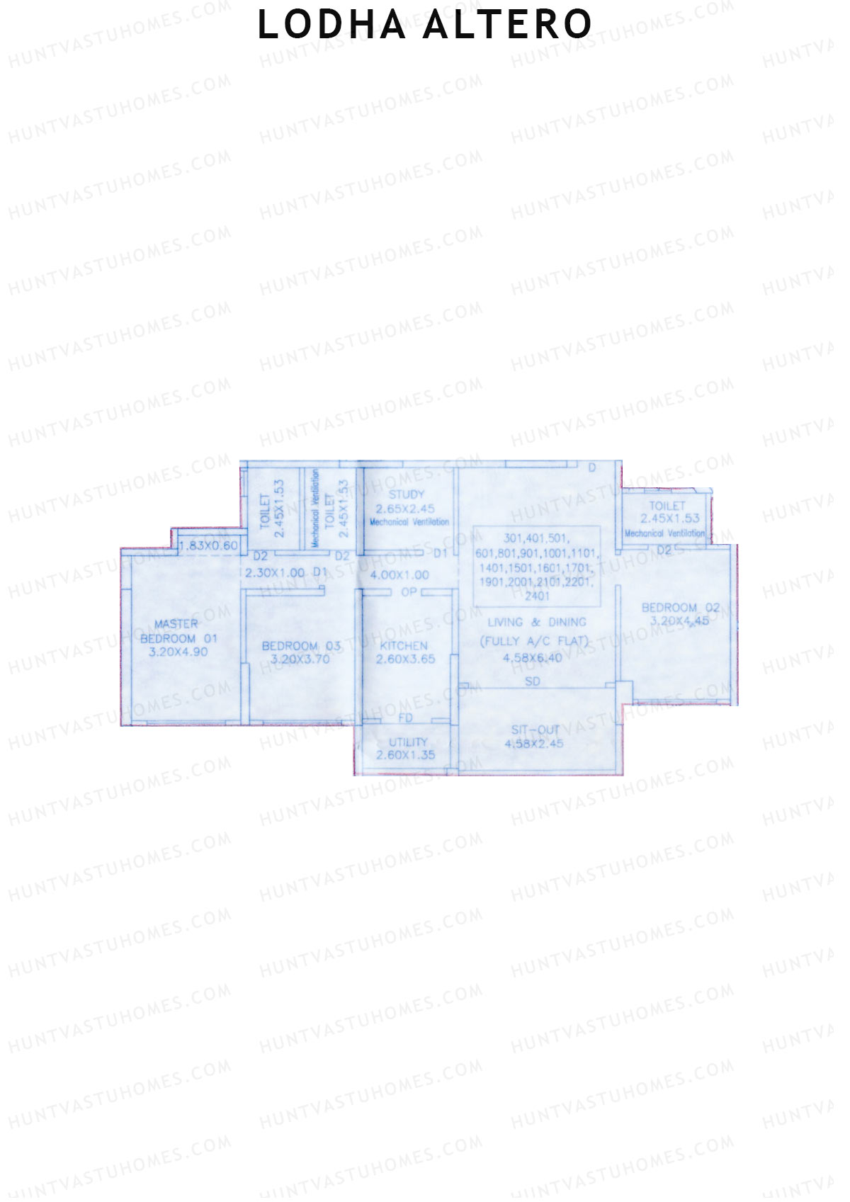 Lodha Altero Tower 1 Unit 1 Floor Plan