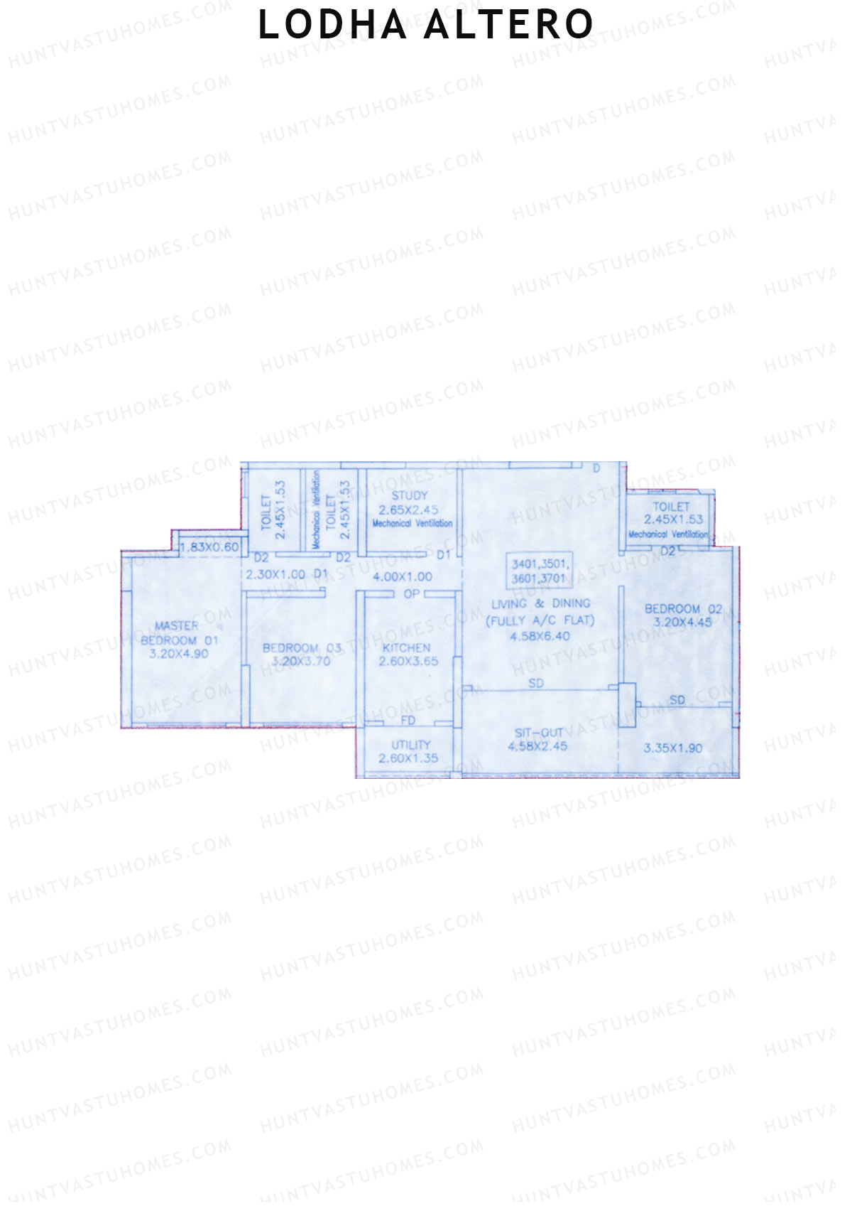 Lodha Altero Tower 1 Unit 1 Floor Plan