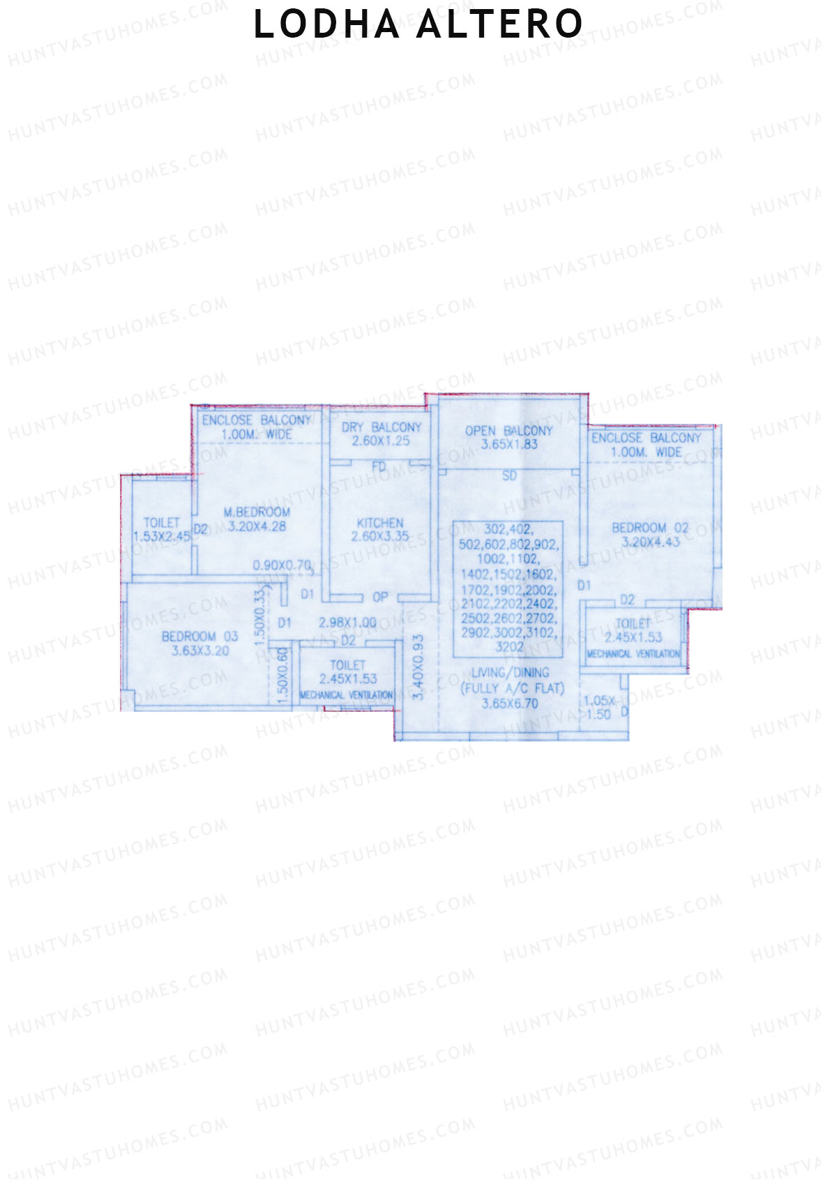 Lodha Altero Tower 3 Unit 2  Floor Plan
