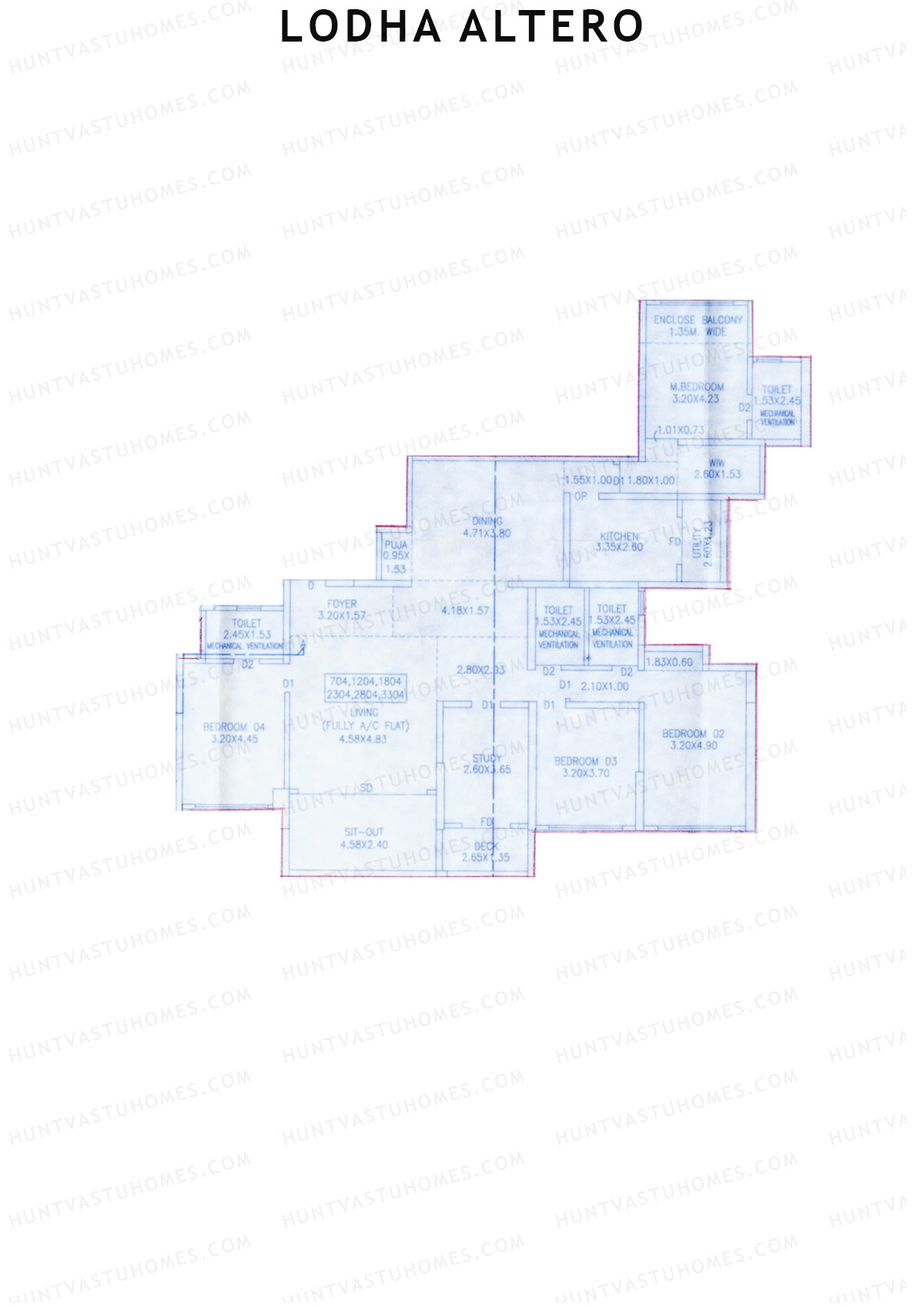 Lodha Altero Tower 3 Unit 4  Floor Plan