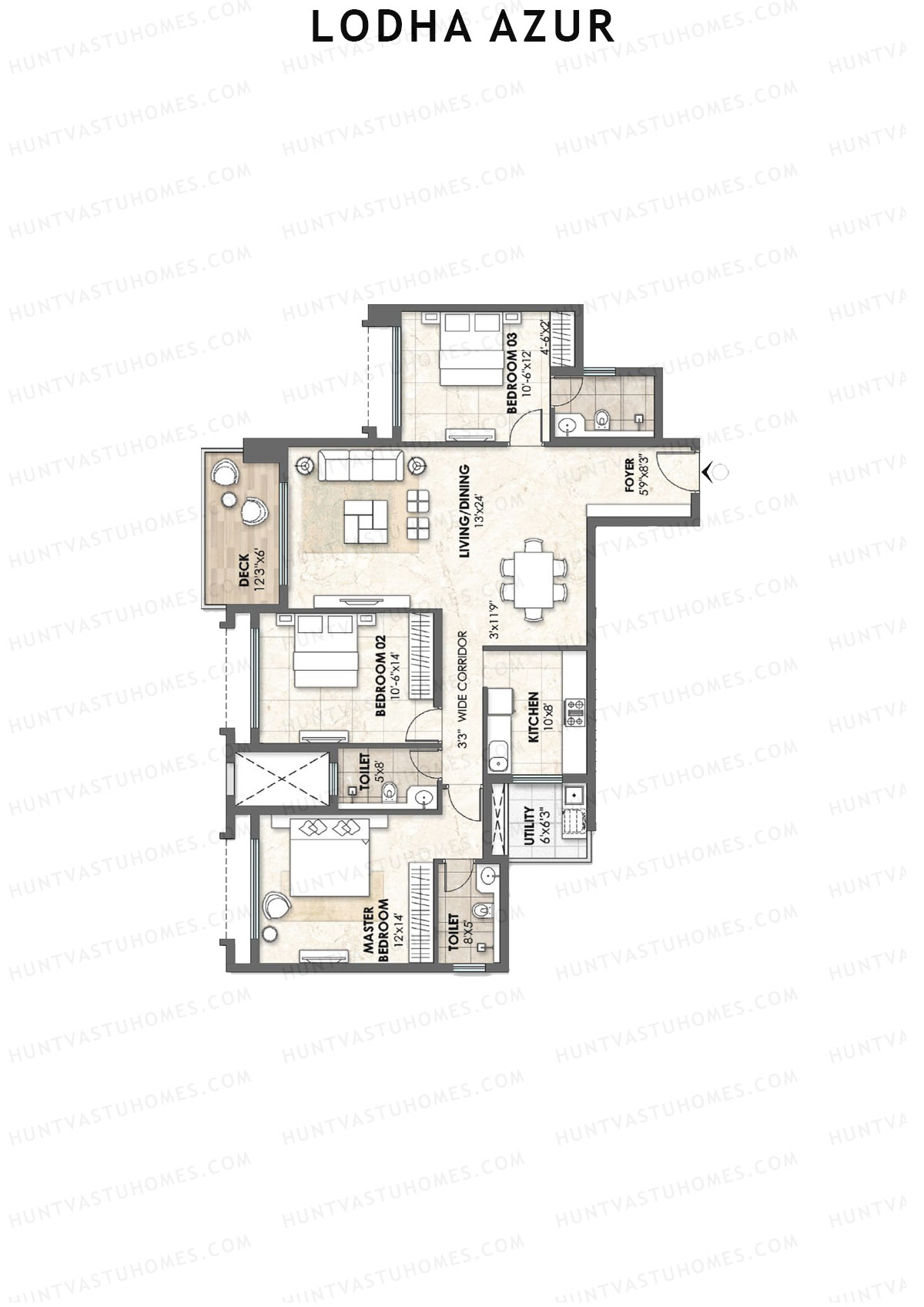 Lodha Azur Tower B Unit 2 Floor Plan