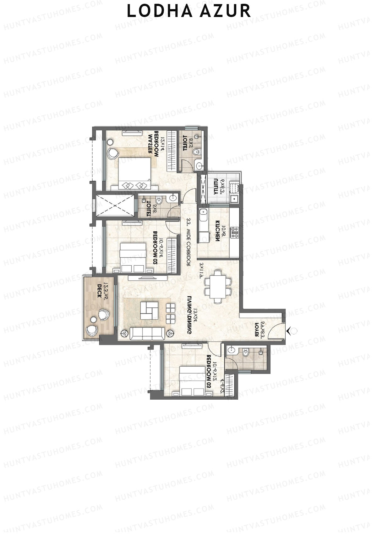 Lodha Azur Tower B Unit 3 Floor Plan