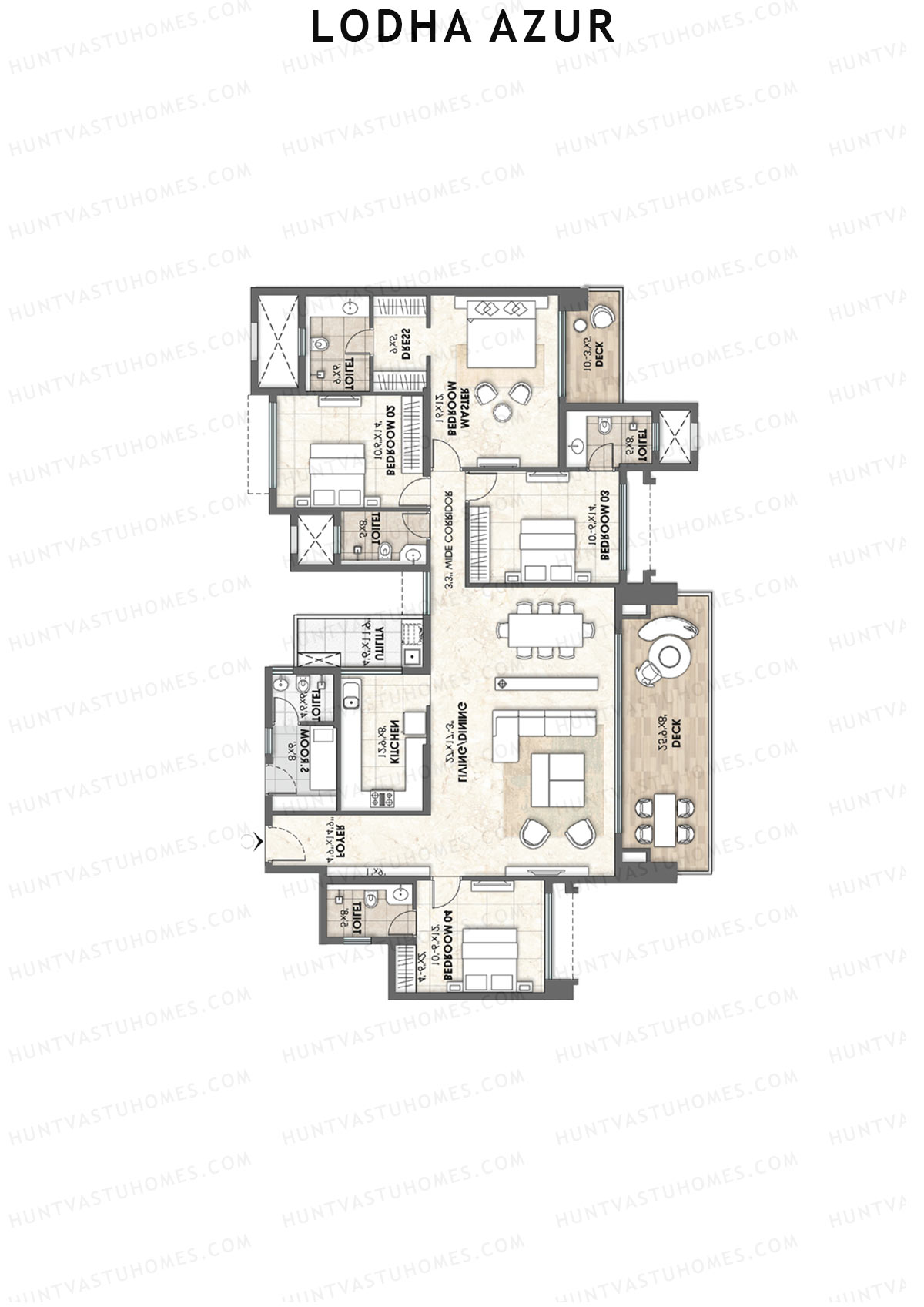 Lodha Azur Tower B Unit 4 Floor Plan
