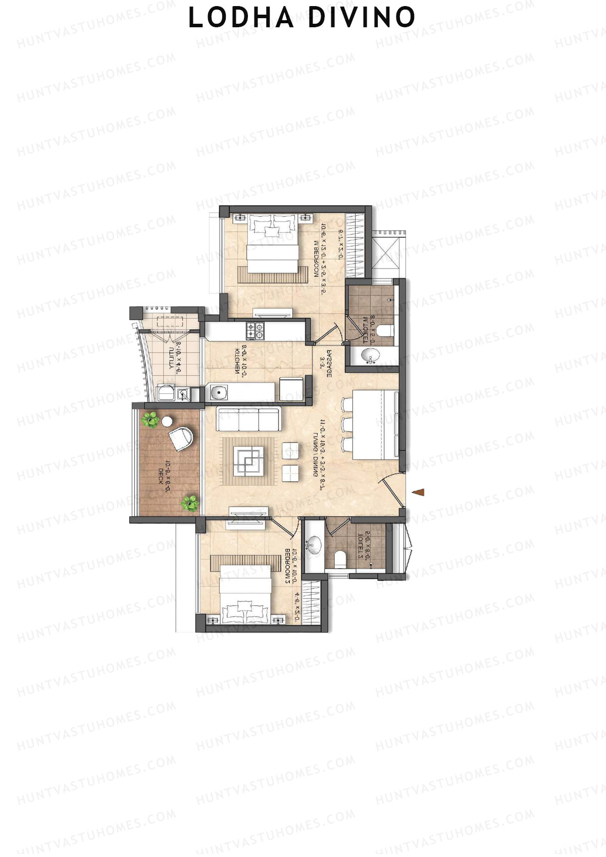 Lodha Divino Tower 1 Unit 2 Floor Plan