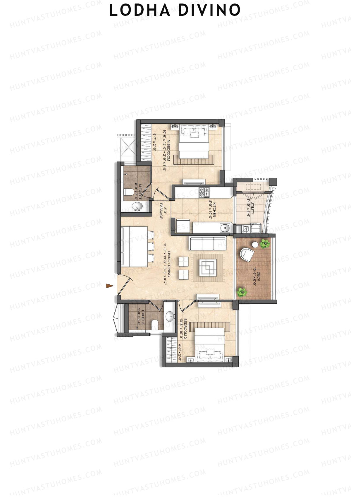 Lodha Divino Tower 1 Unit 3 Floor Plan