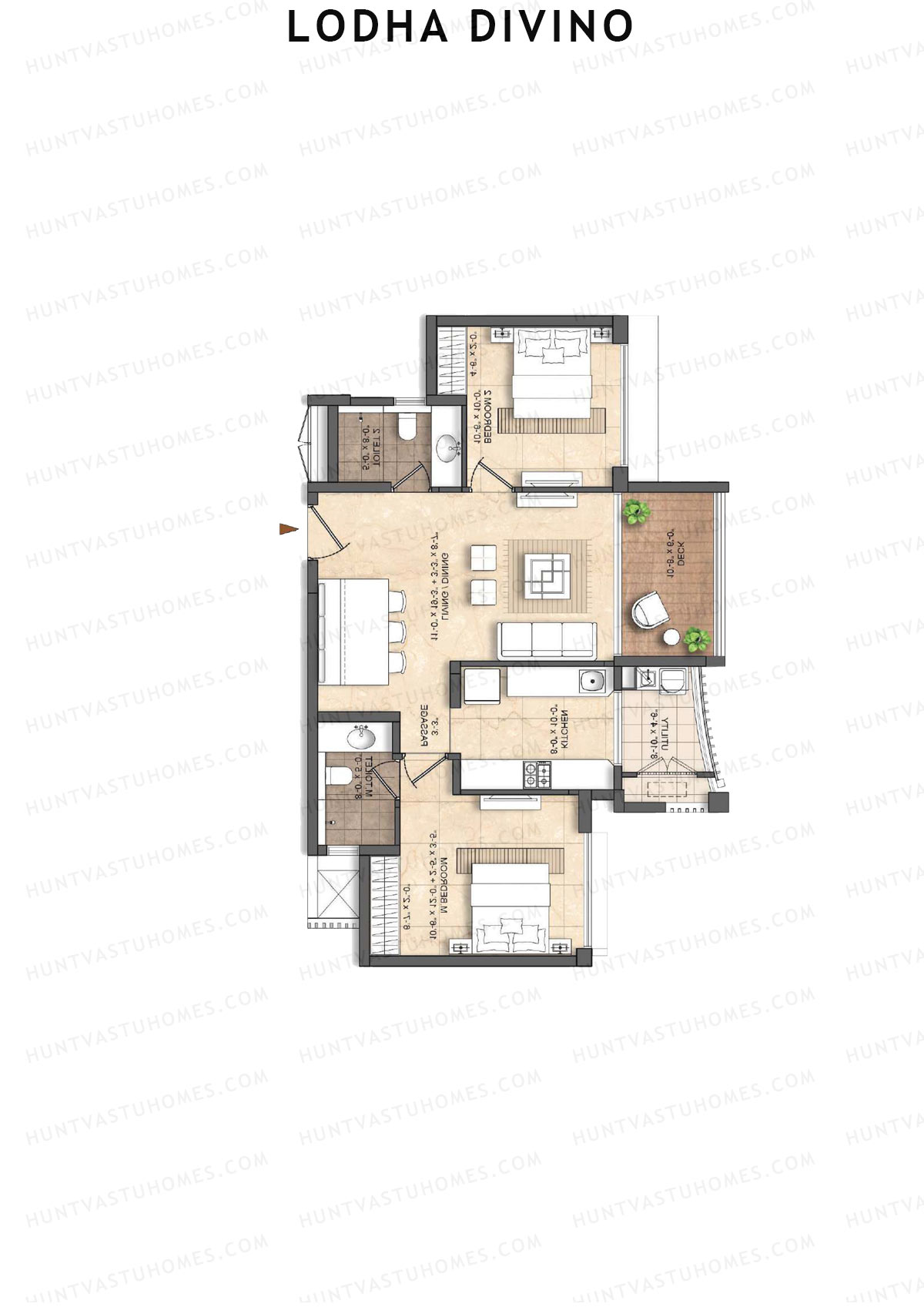 Lodha Divino Tower 1 Unit 4 Floor Plan