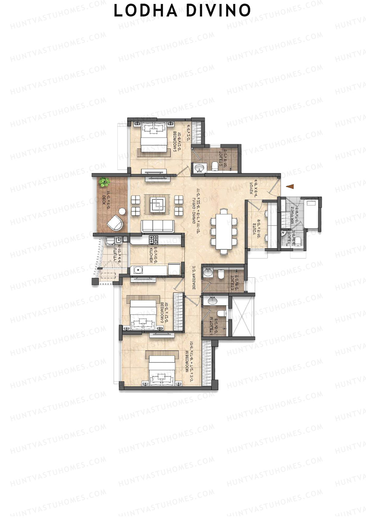 Lodha Divino Tower 2 Unit 3 Floor Plan