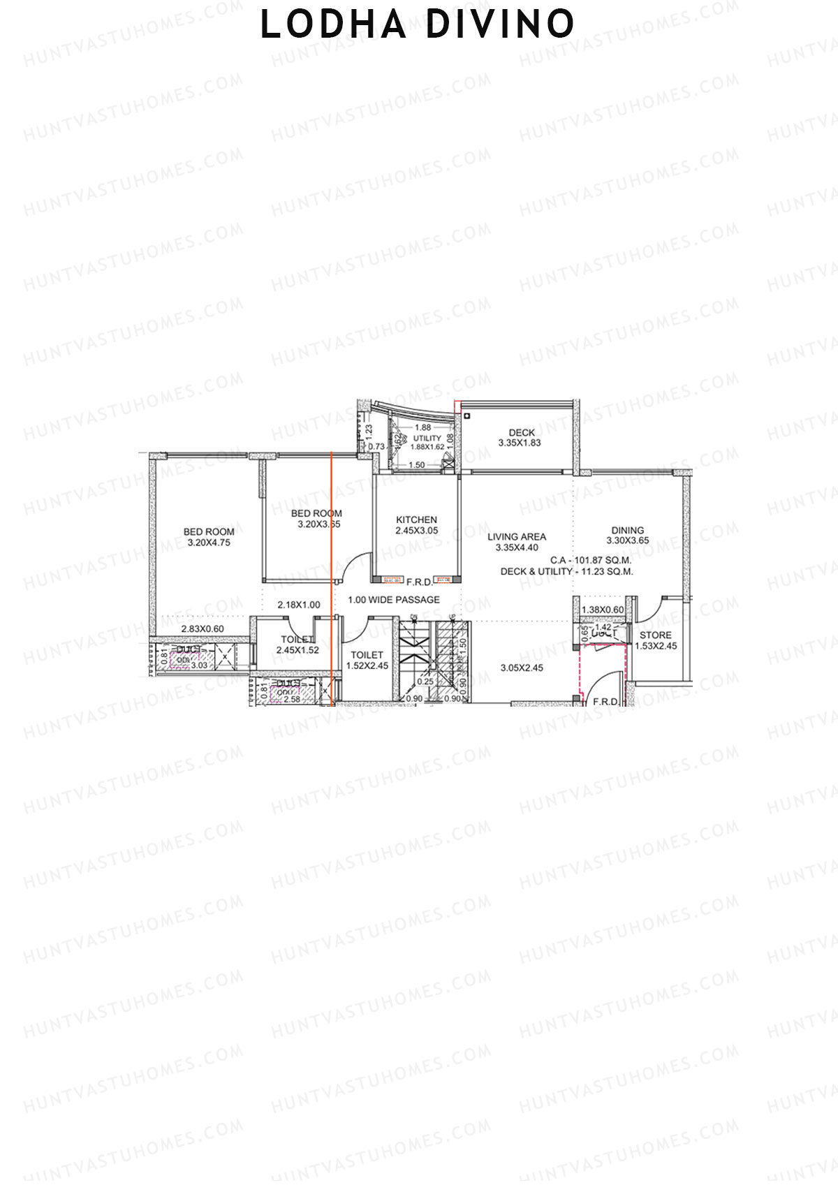 Lodha Divino Tower 3 Unit 1 (Duplex) Floor Plan