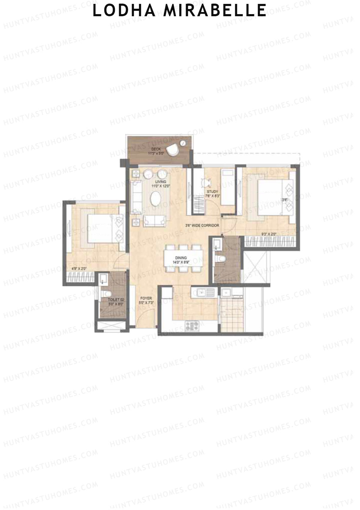 Lodha Mirabelle Tower 5 Unit 2 Floor Plan