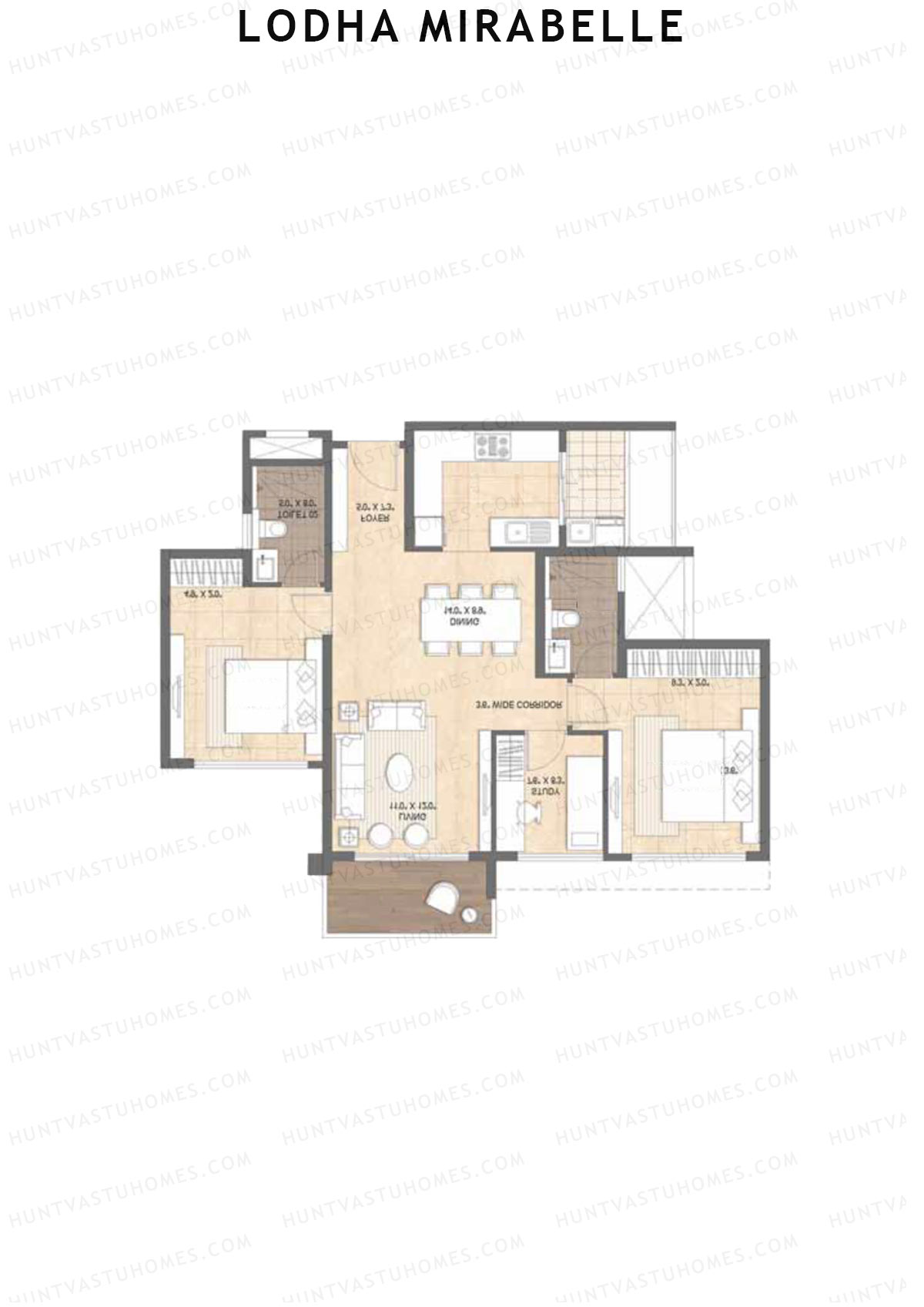 Lodha Mirabelle Tower 5 Unit 3 Floor Plan