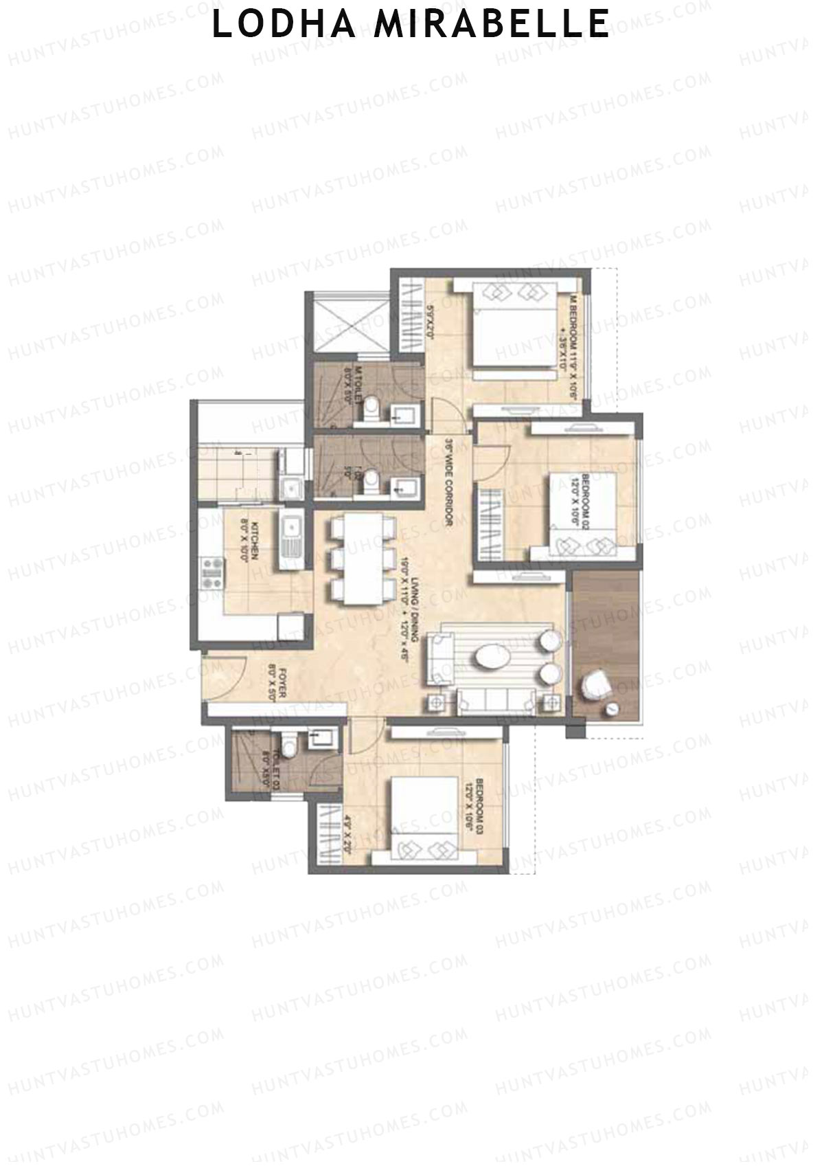 Lodha Mirabelle Tower 7 Unit 1 Floor Plan
