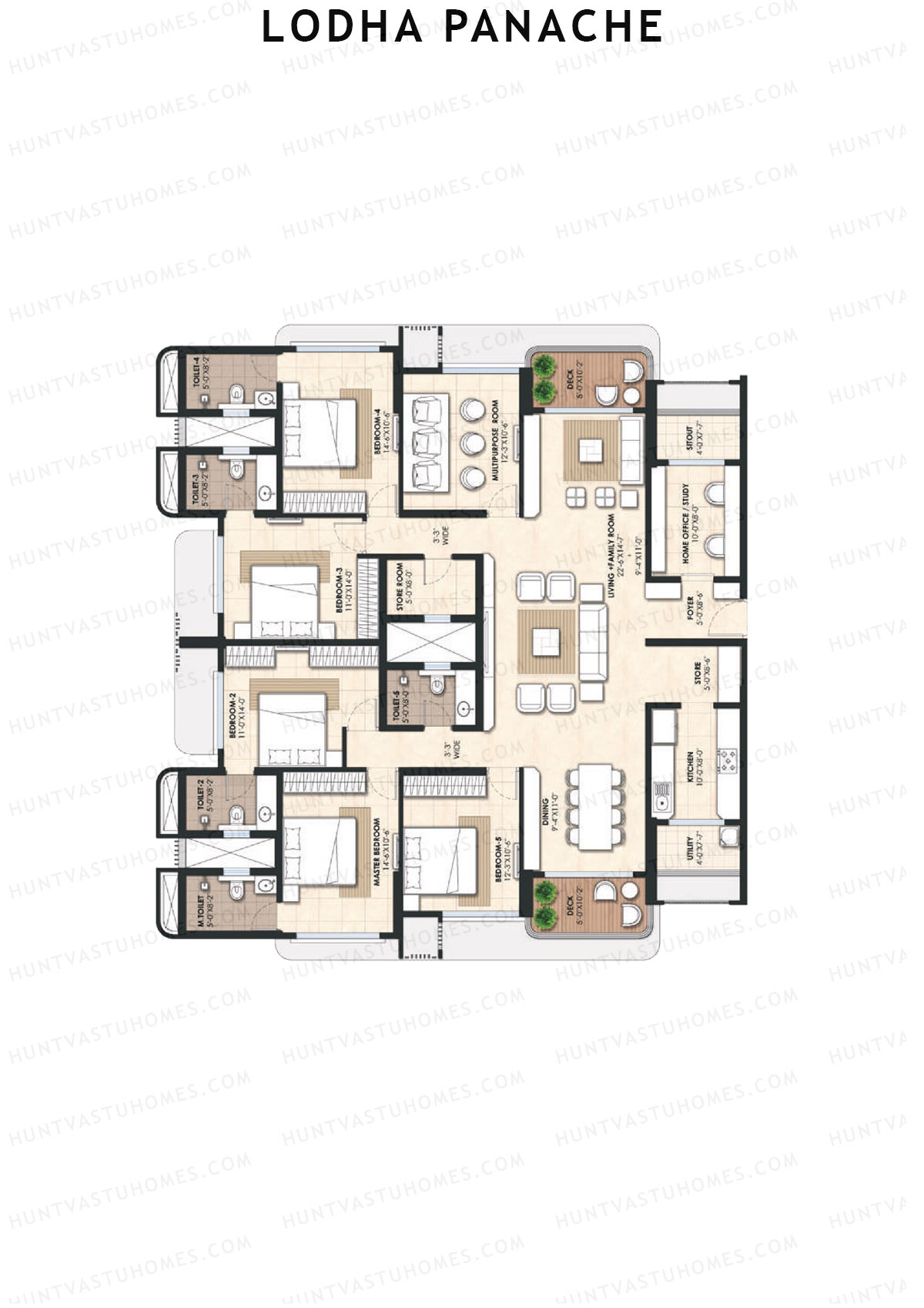 Lodha Panache Tower 2 Unit 1&2 Floor Plan