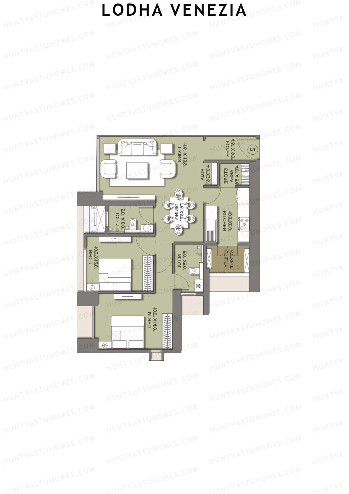 Lodha Venezia Tower West Unit 1 Floor Plan