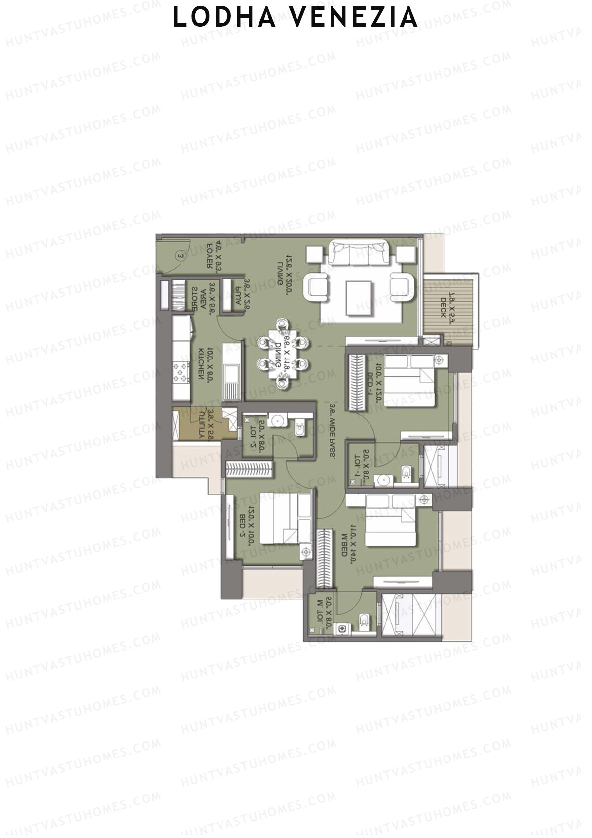 Lodha Venezia Tower West Unit 4 Floor Plan