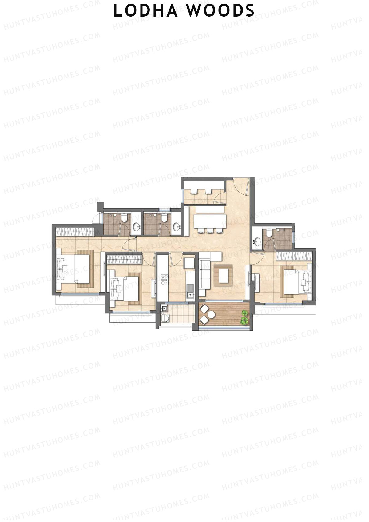 Lodha Woods Tower 1 Unit 4 Floor Plan