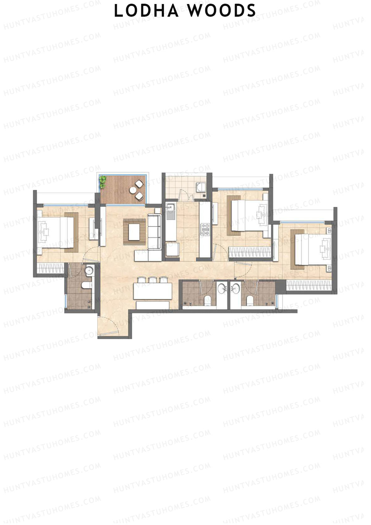 Lodha Woods Tower 2 Unit 2 Floor Plan